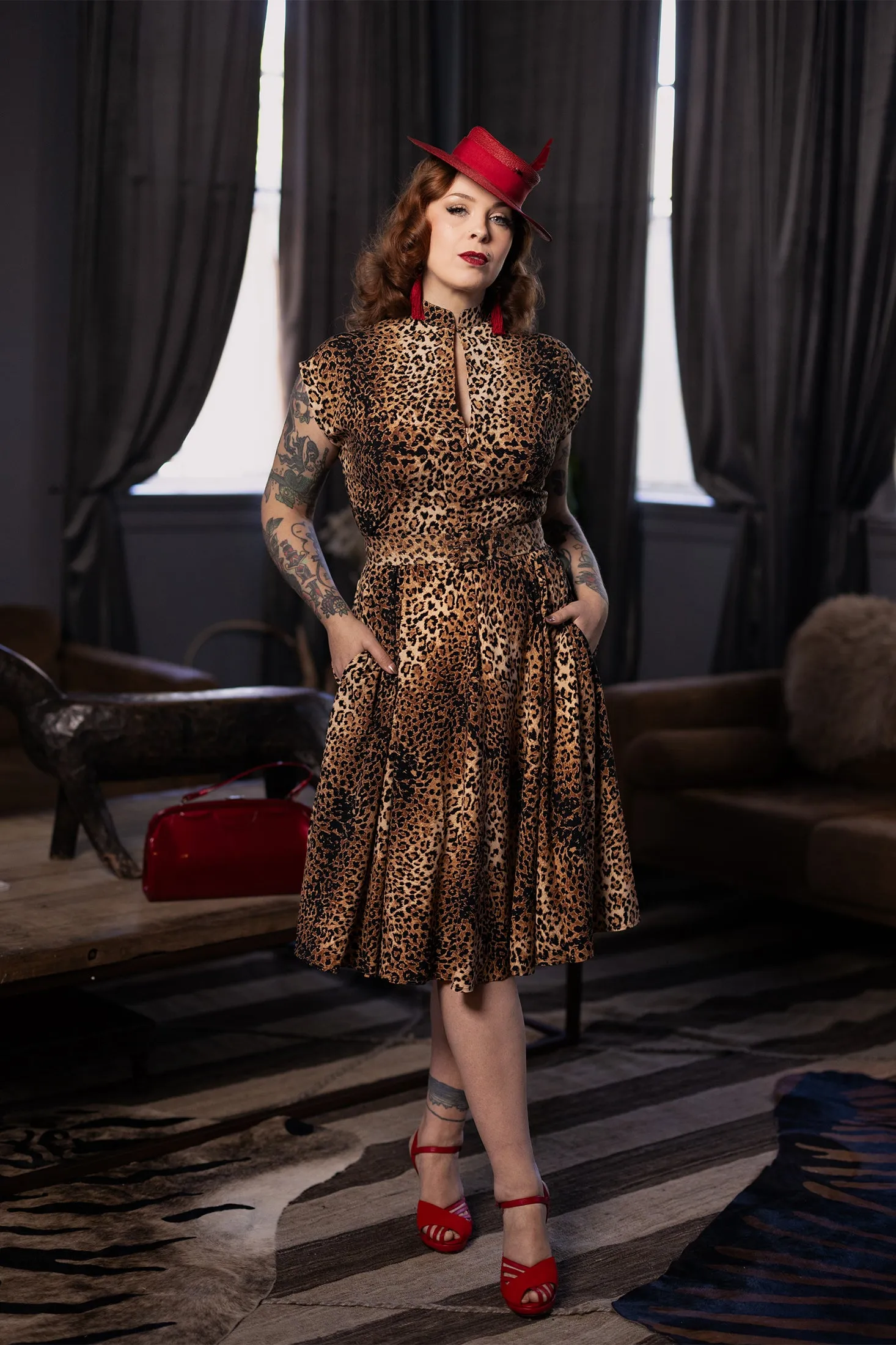 Zip Front Marie Dress - Leopard Print sold by Trashy Diva product image thumbnail 3