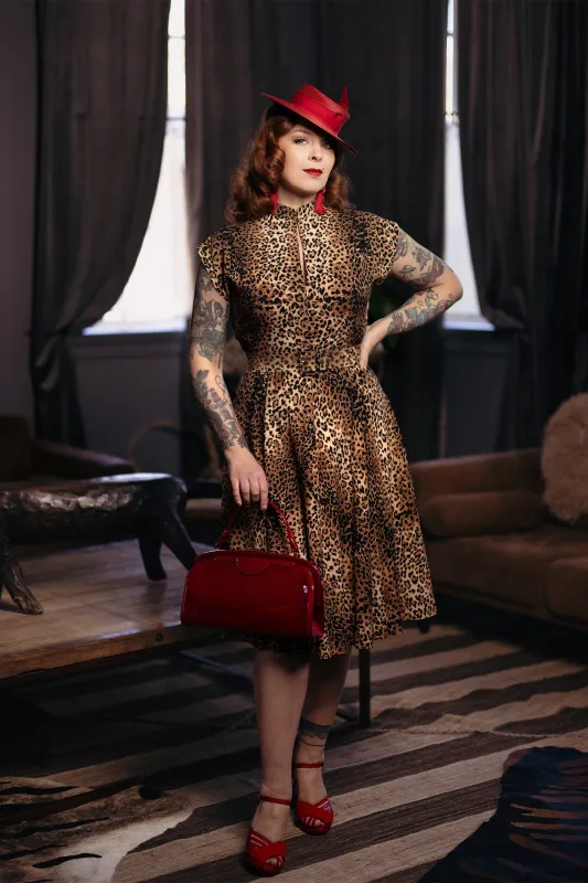 Zip Front Marie Dress - Leopard Print sold by Trashy Diva