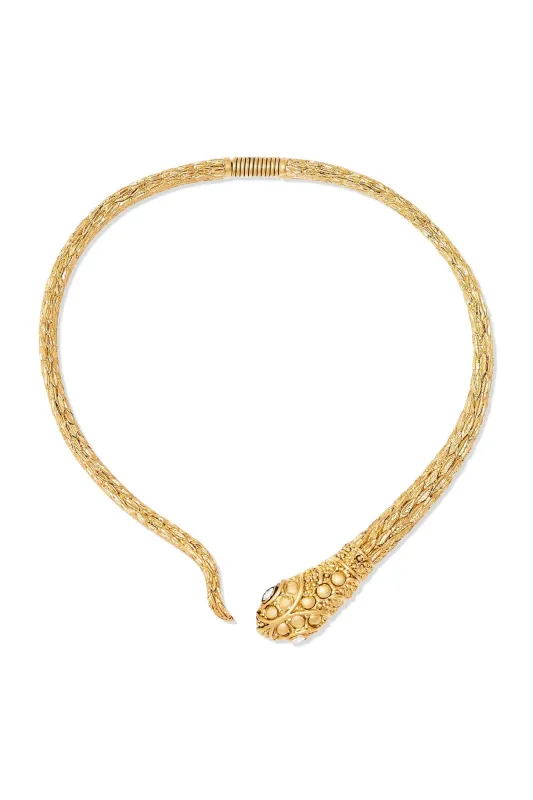 Kenneth Jay Lane Snake Spring Collar Necklace sold by Trashy Diva
