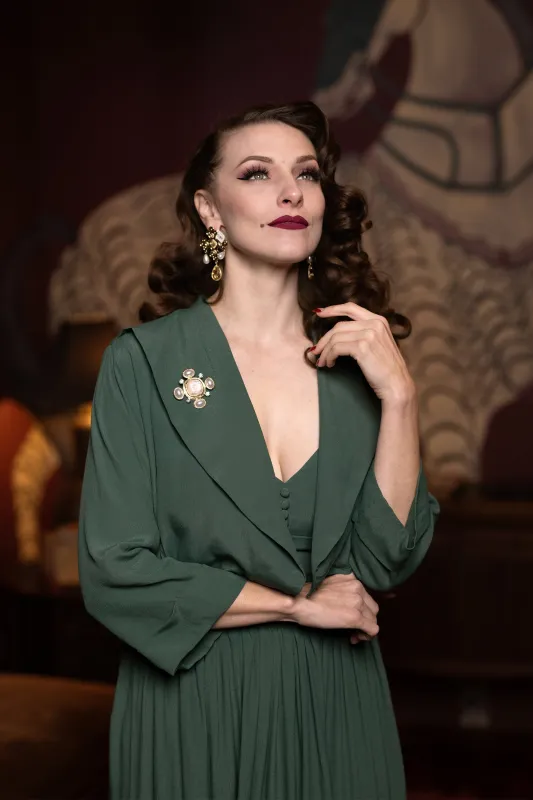 Draped Front Jacket - Light Hunter Green - Sale made by Trashy Diva