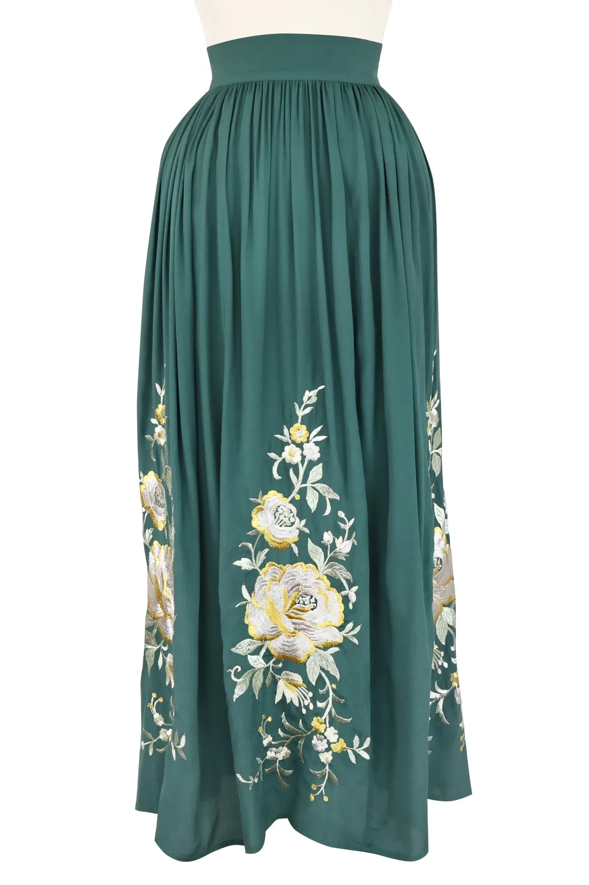 Embroidered Midi Skirt - Light Hunter Green sold by Trashy Diva product image thumbnail 4