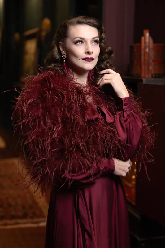 Ostrich Feather Bolero Jacket - Scarlet Starlet sold by Trashy Diva