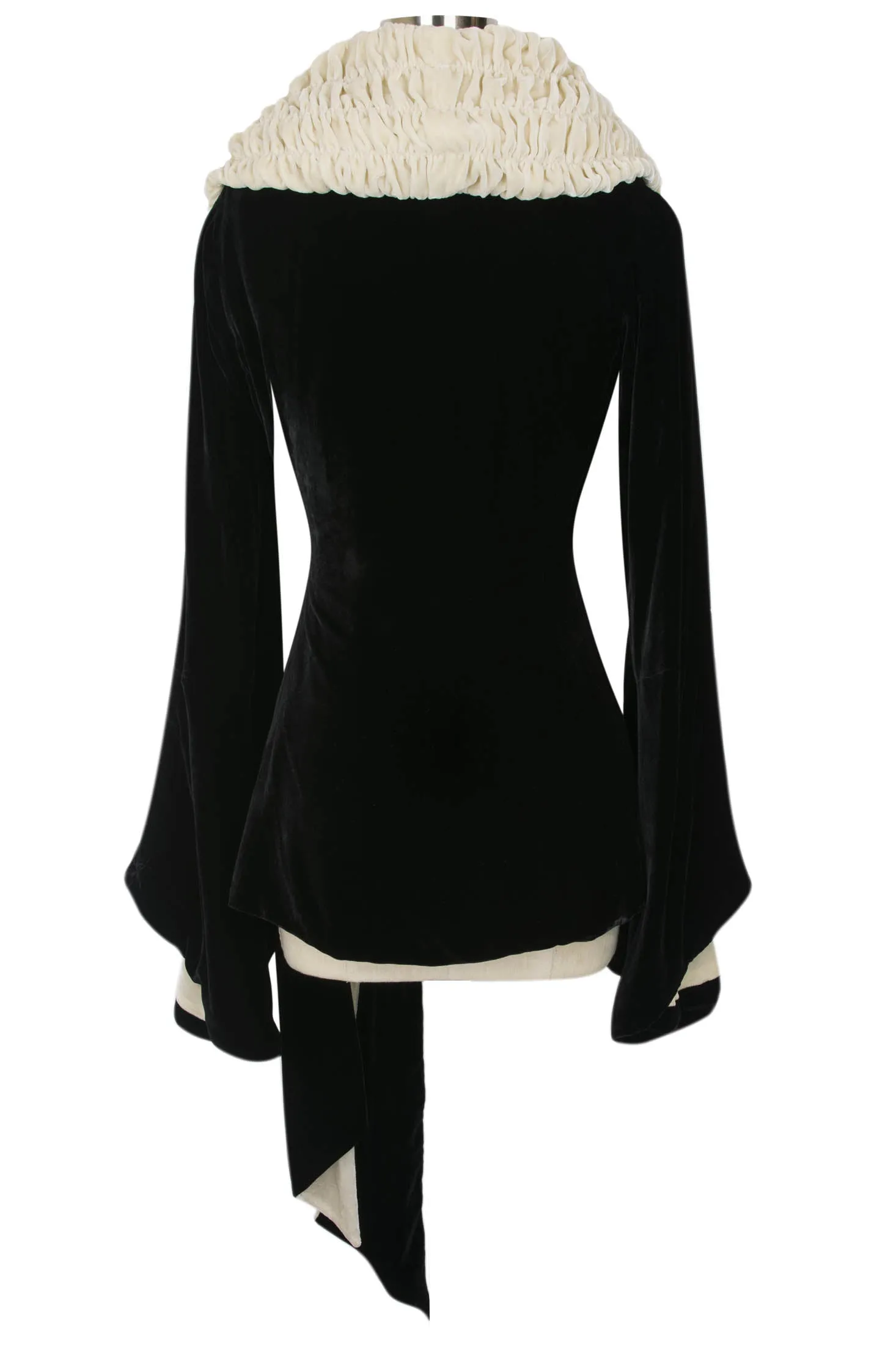 Garbo Coat - Black and Ivory Velvet sold by Trashy Diva product image thumbnail 3