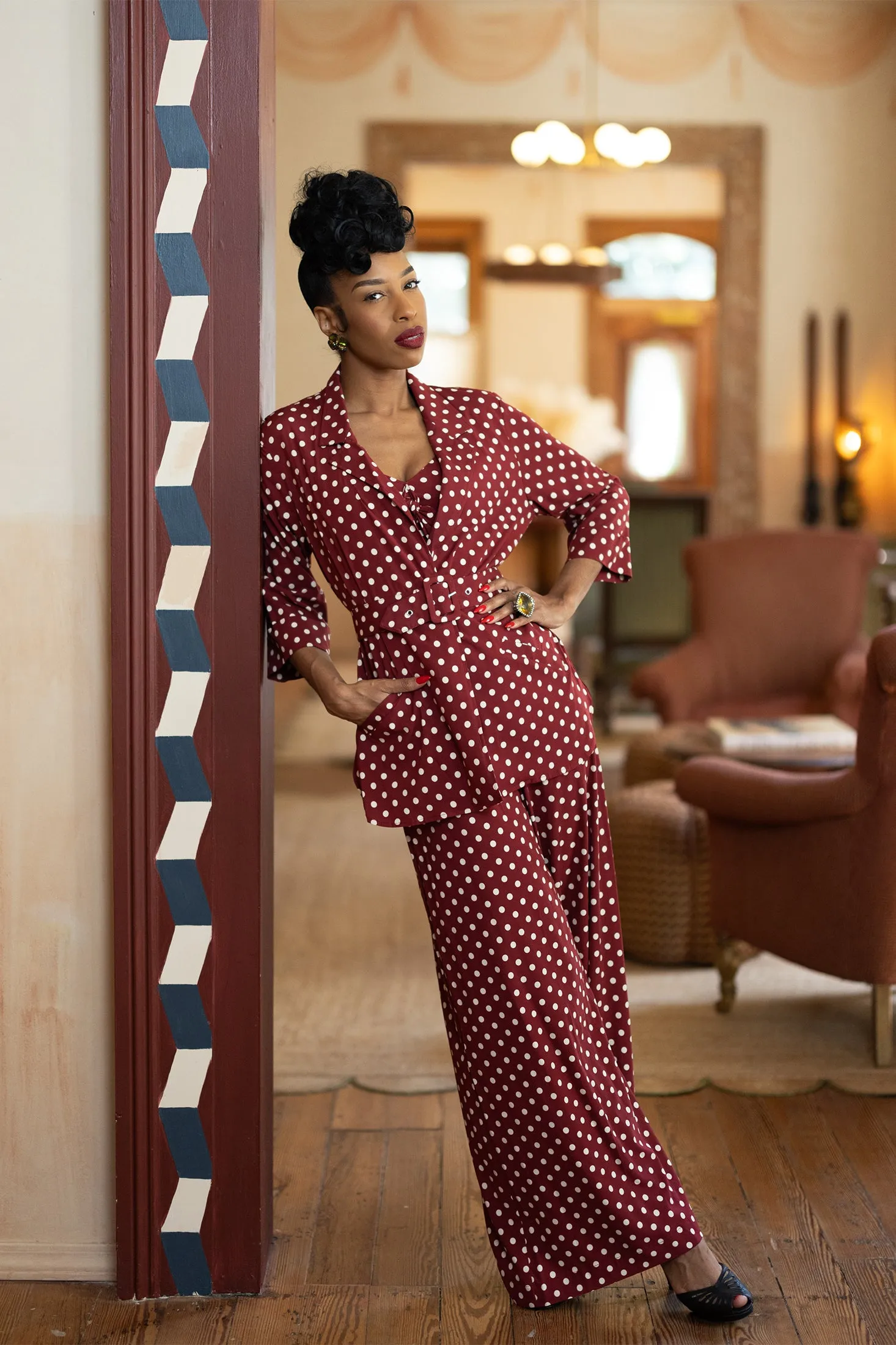 Belle Pants - Dubonnet Dots - Sale sold by Trashy Diva product image thumbnail 2