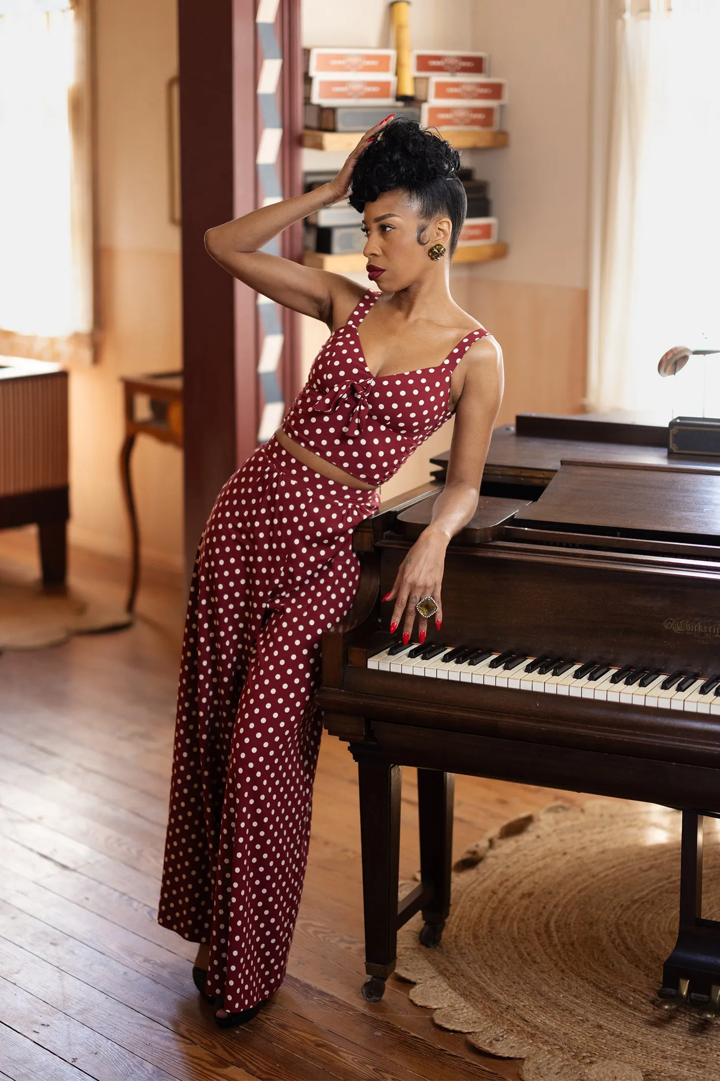 Belle Pants - Dubonnet Dots - Sale sold by Trashy Diva product image thumbnail 3