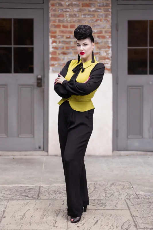 Straight Leg High Waist Trousers - Black - Sale sold by Trashy Diva