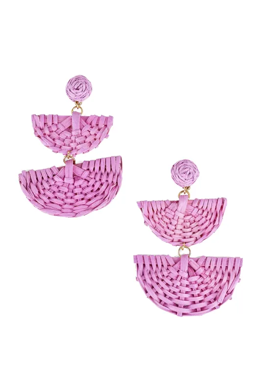 Linked Rattan Fan Drop Earrings sold by Trashy Diva
