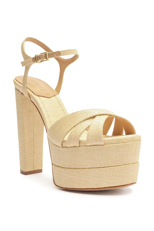 Schutz Keefa High Raffia Platform Sandal - Sale sold by Trashy Diva