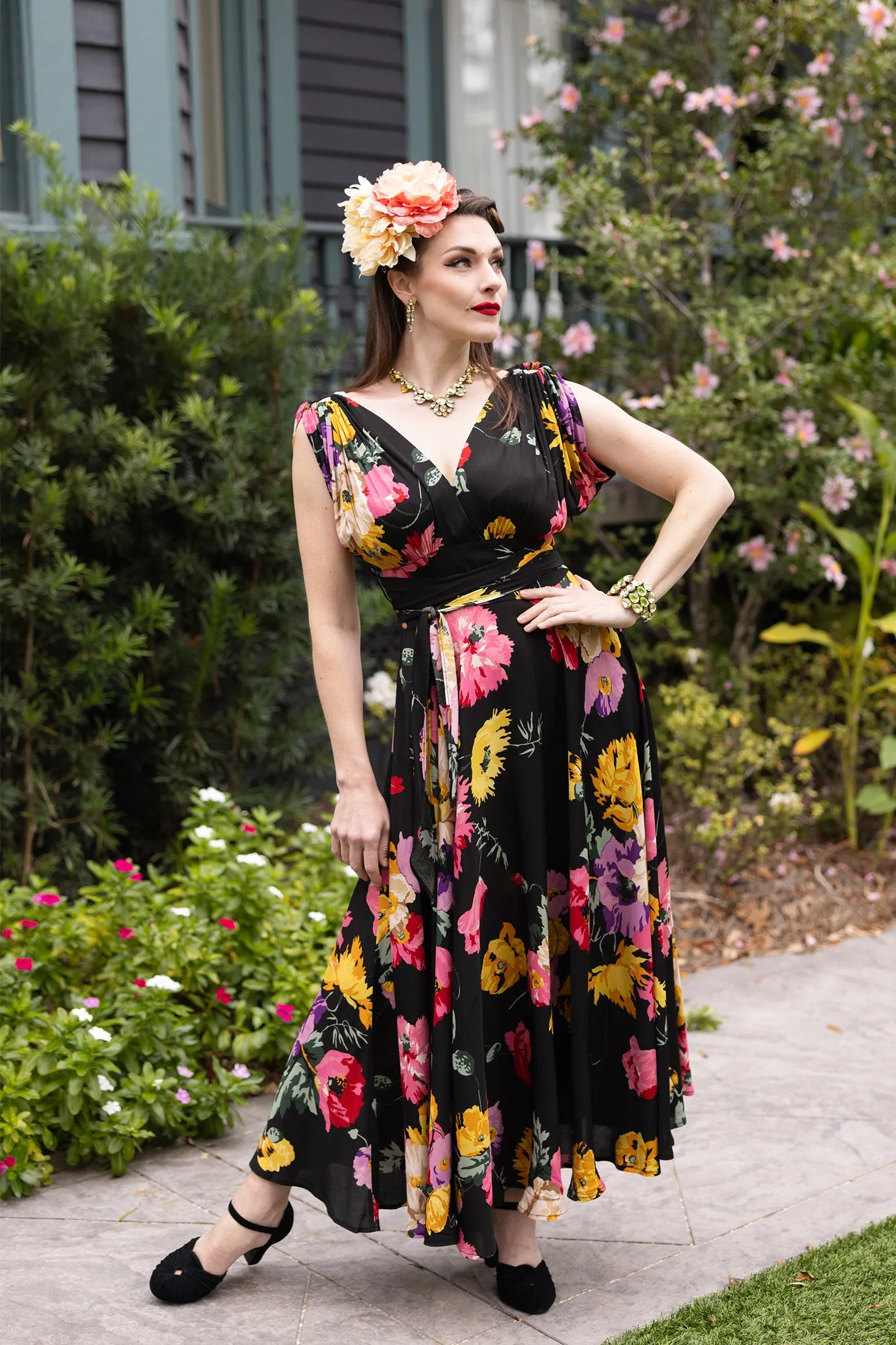 Long Obi Dress - Museum Floral - Sale sold by Trashy Diva