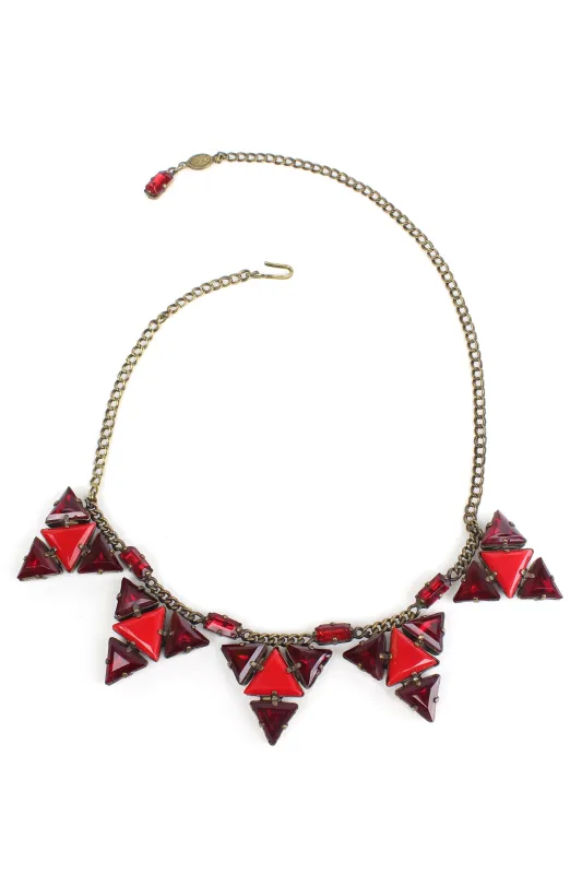 De Luxe Triangles Cluster Necklace sold by Trashy Diva