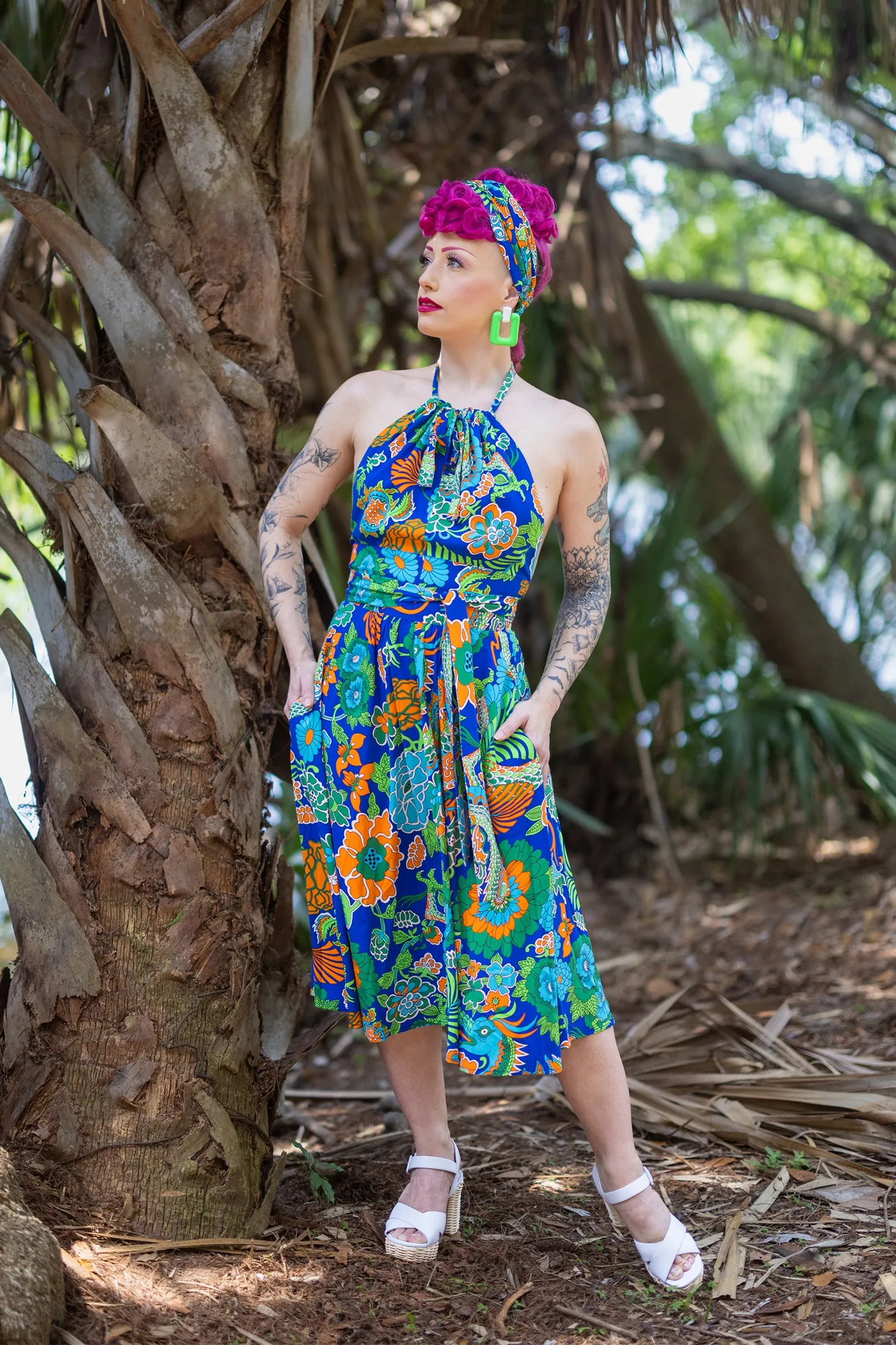 High Waist Skirt - Dragon Flower - Final Sale sold by Trashy Diva