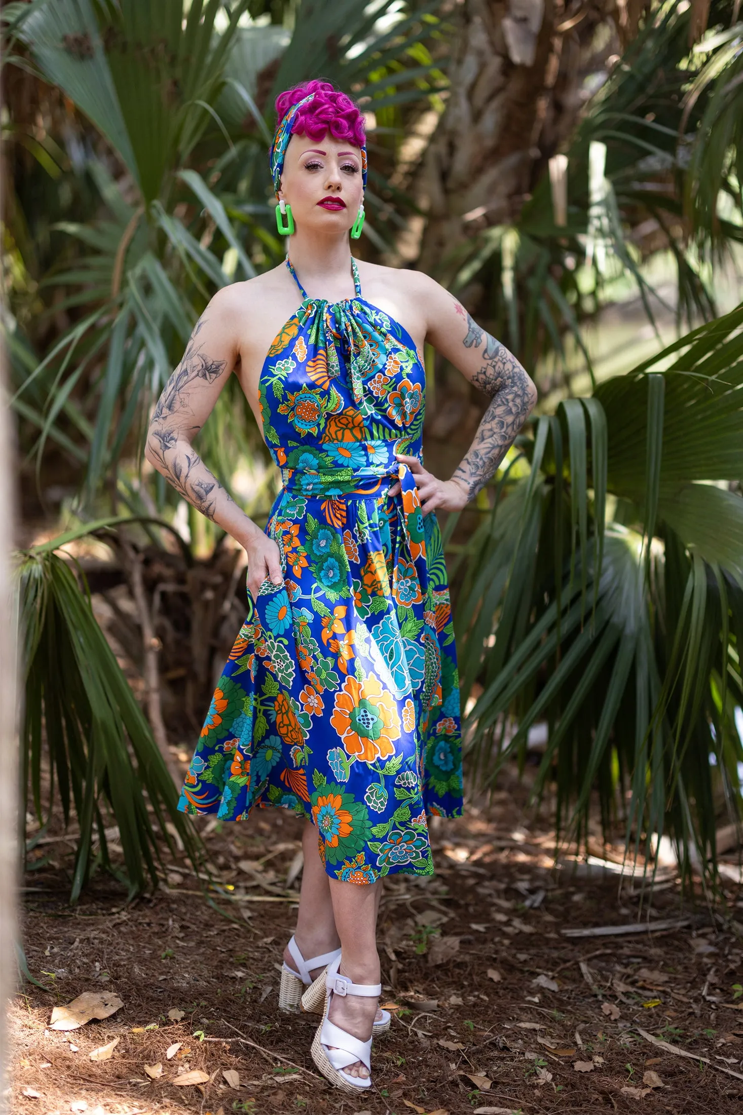 High Waist Skirt - Dragon Flower - Final Sale sold by Trashy Diva product image thumbnail 2