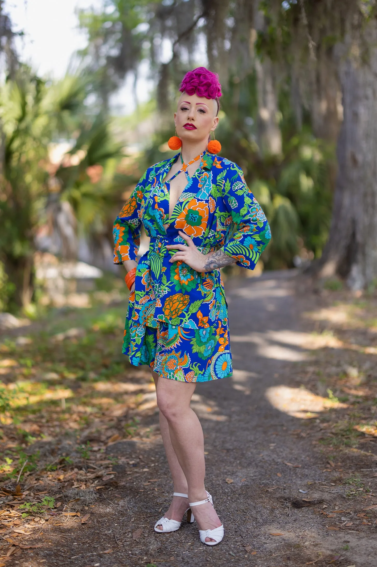 High Waist Shorts - Dragon Flower - Final Sale sold by Trashy Diva product image thumbnail 2