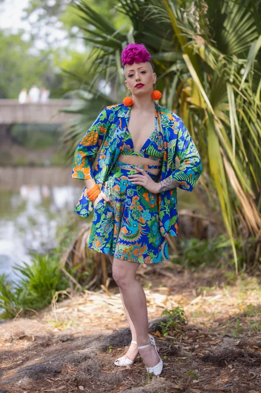 High Waist Shorts - Dragon Flower - Final Sale sold by Trashy Diva