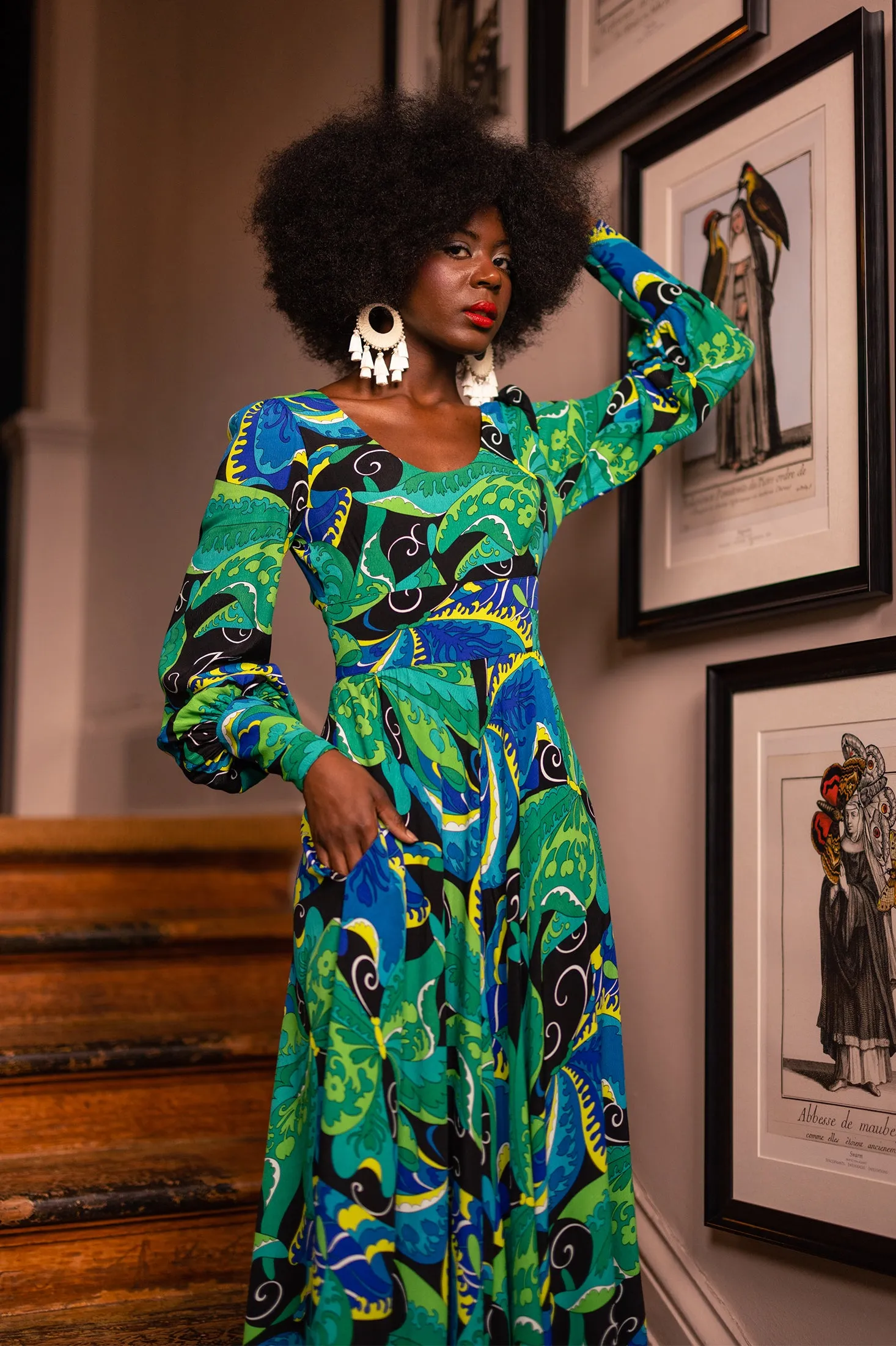 Tuesday Long Dress - Psychedelic Butterflies - Final Sale sold by Trashy Diva