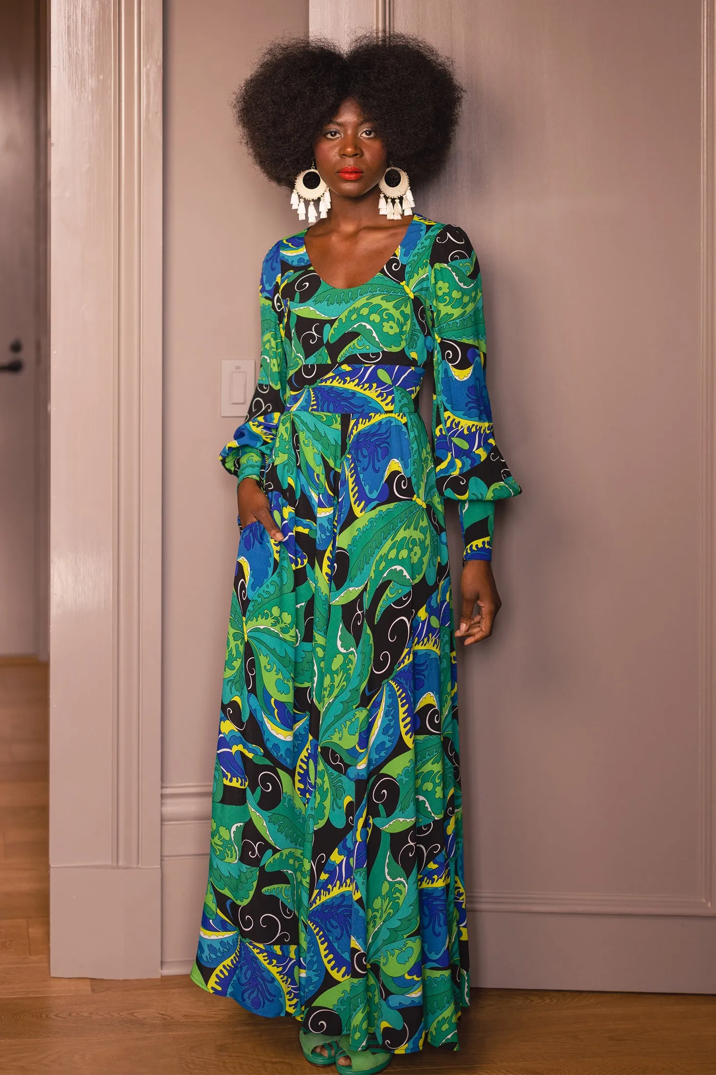 Tuesday Long Dress - Psychedelic Butterflies - Final Sale sold by Trashy Diva product image thumbnail 2