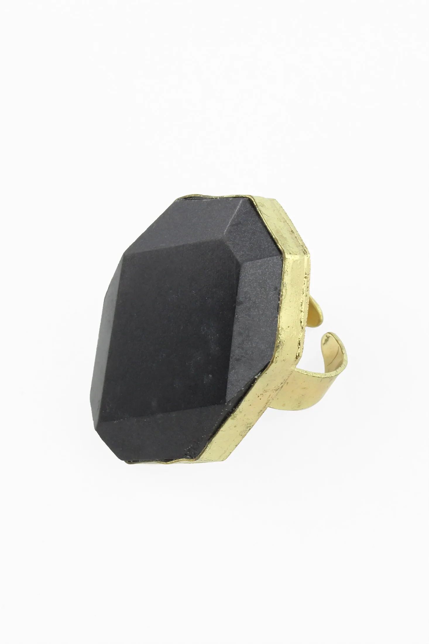 Faceted Black Stone Ring sold by Trashy Diva