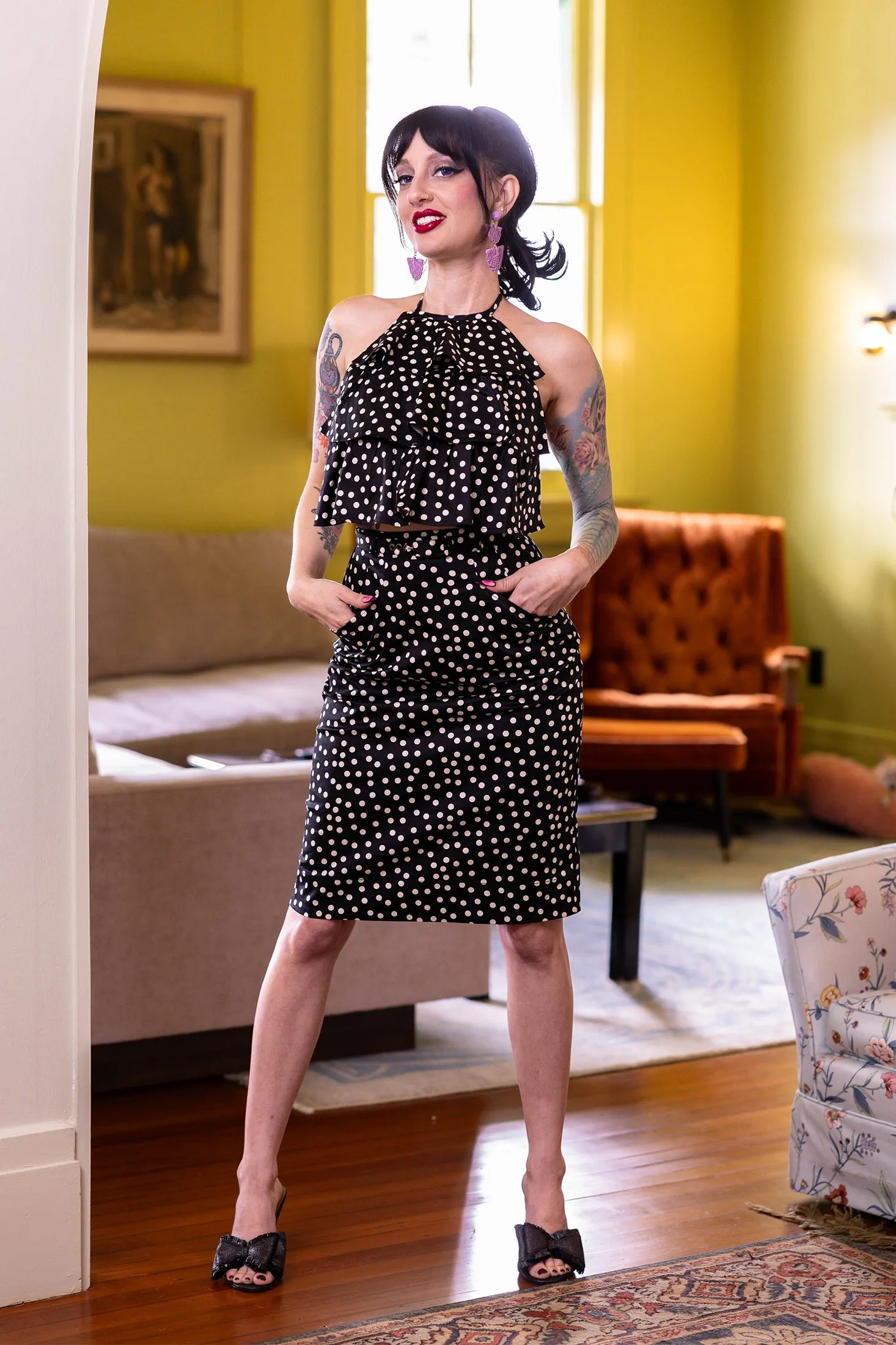 Pocket Skirt - Lucille Dots sold by Trashy Diva product image thumbnail 2