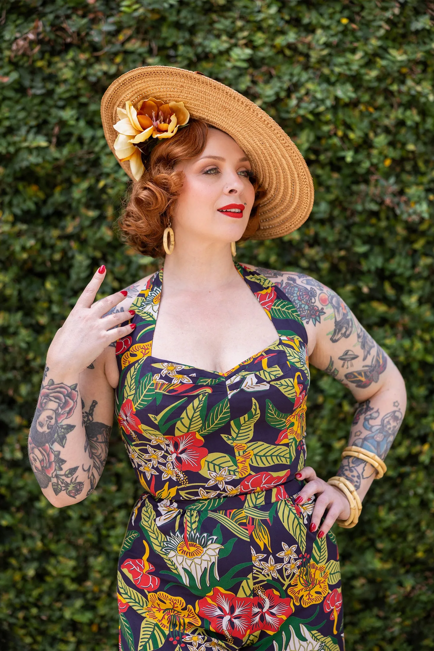Lena Halter Top - Tiki Floral sold by Trashy Diva