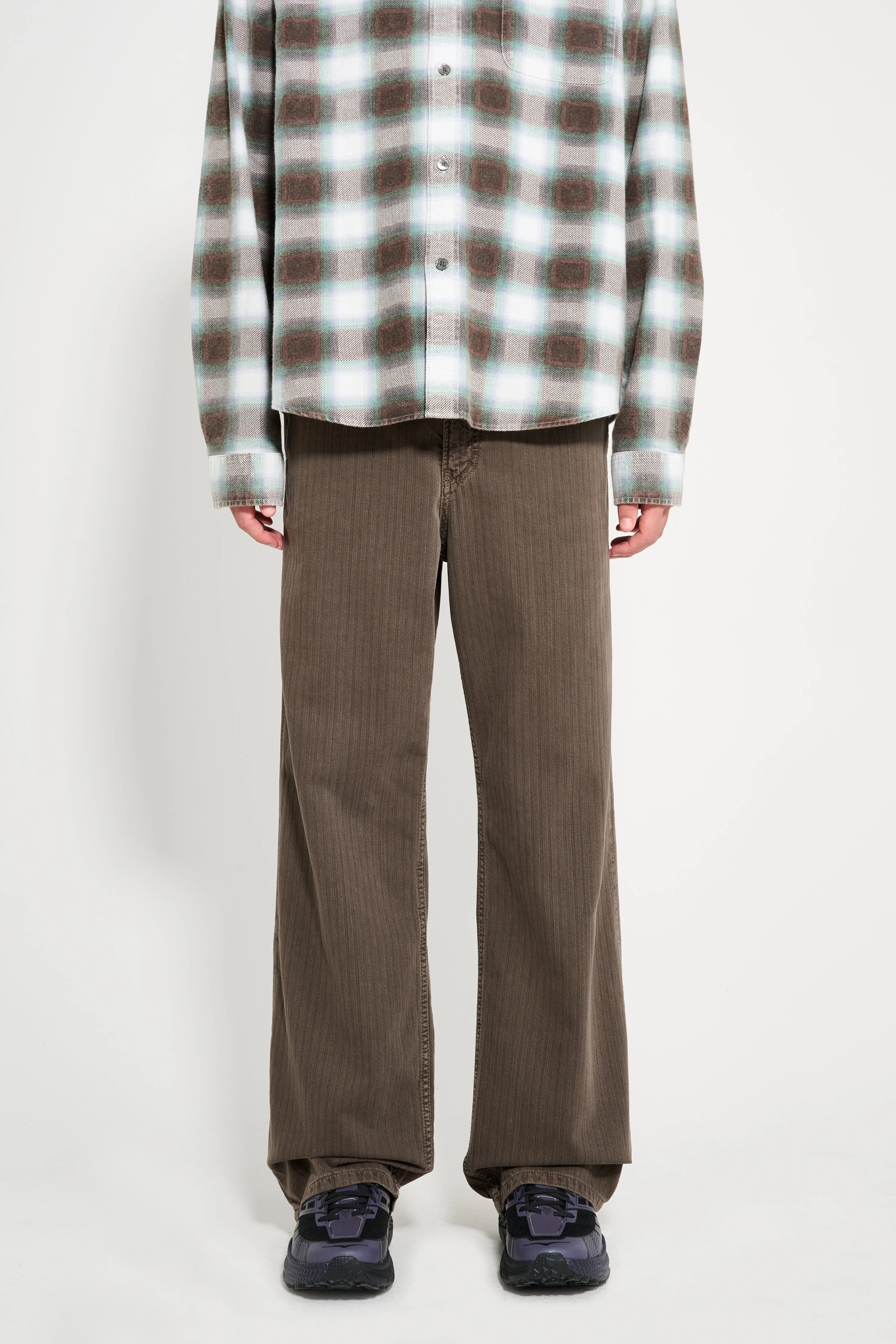 Jeanerica Genua Chevron Brown sold by Tres Bien