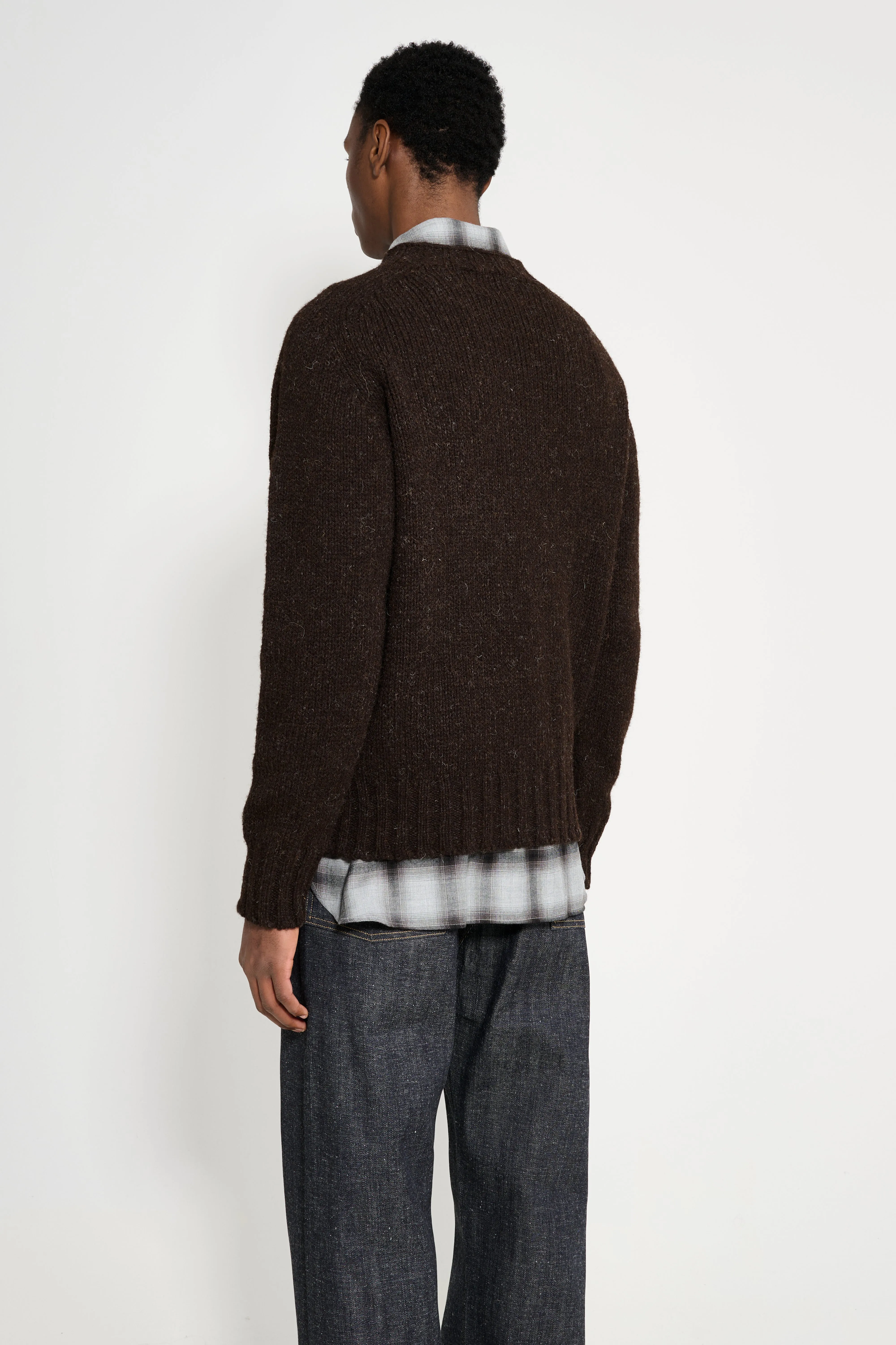 Margaret Howell MHL Chunky Seamless Crew Neck Dark Brown sold by Tres Bien product image thumbnail 3