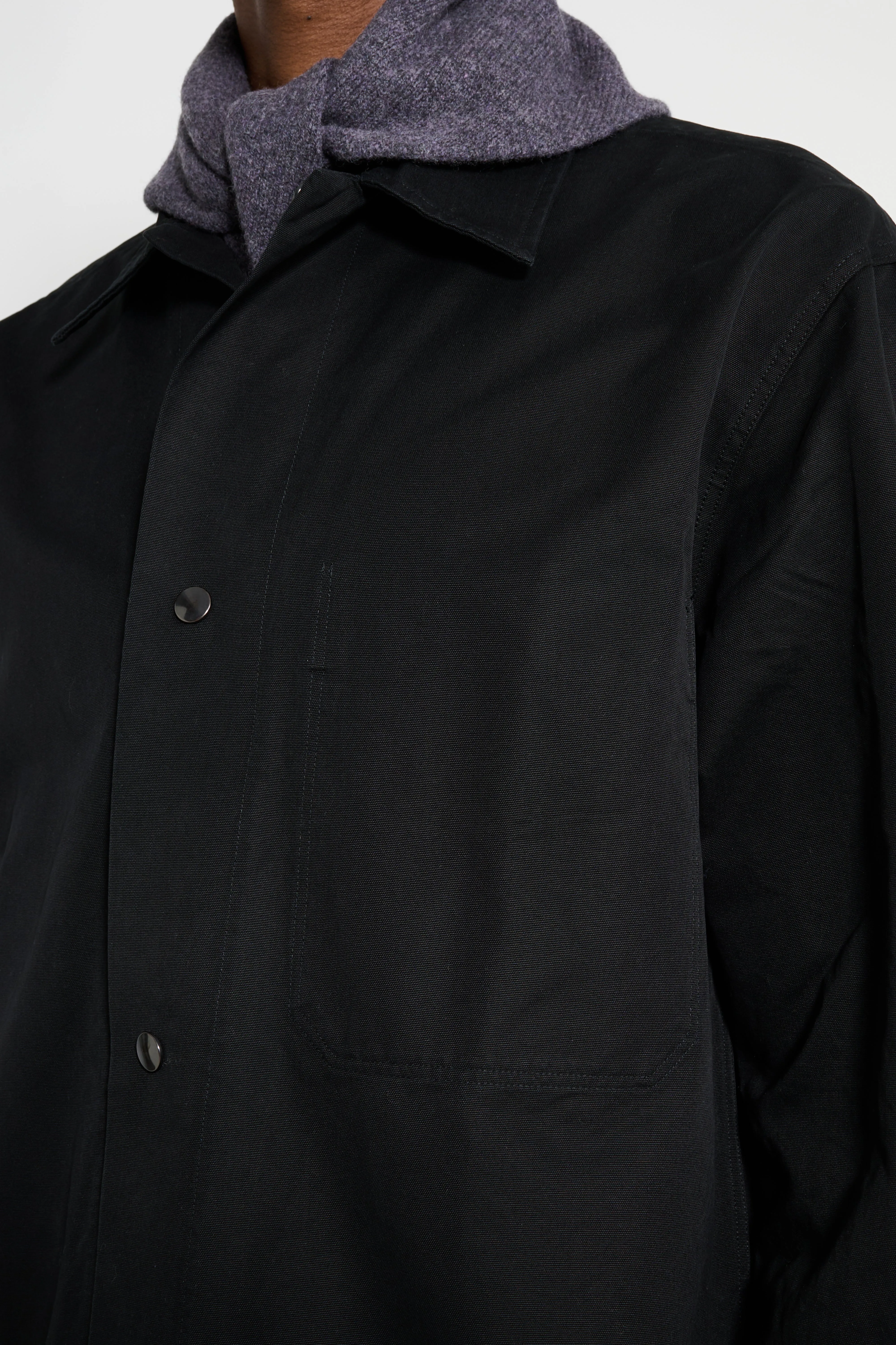 Margaret Howell MHL Chore Shirt Double Twisted Cotton Canvas Black sold by Tres Bien product image thumbnail 5