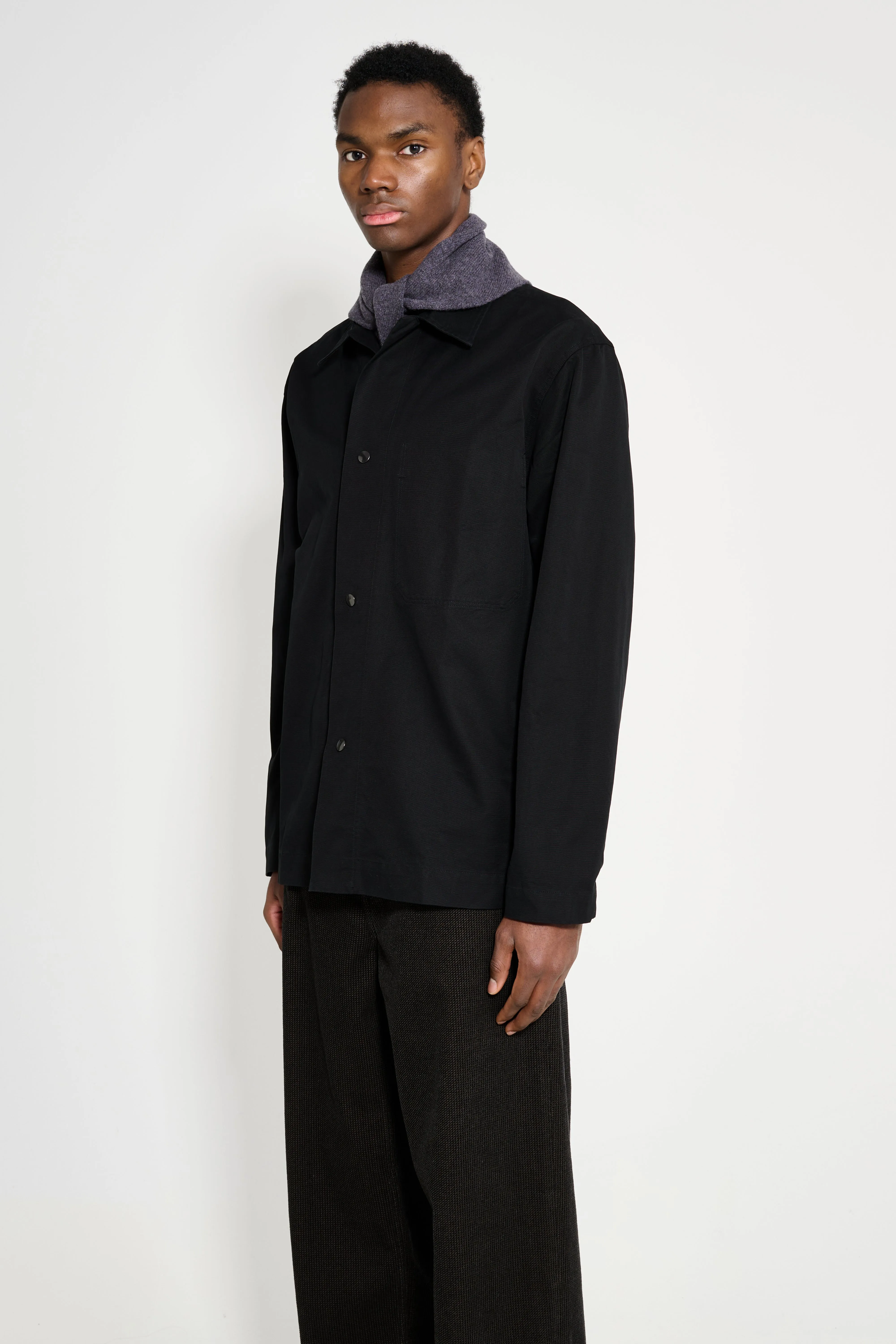 Margaret Howell MHL Chore Shirt Double Twisted Cotton Canvas Black sold by Tres Bien product image thumbnail 2
