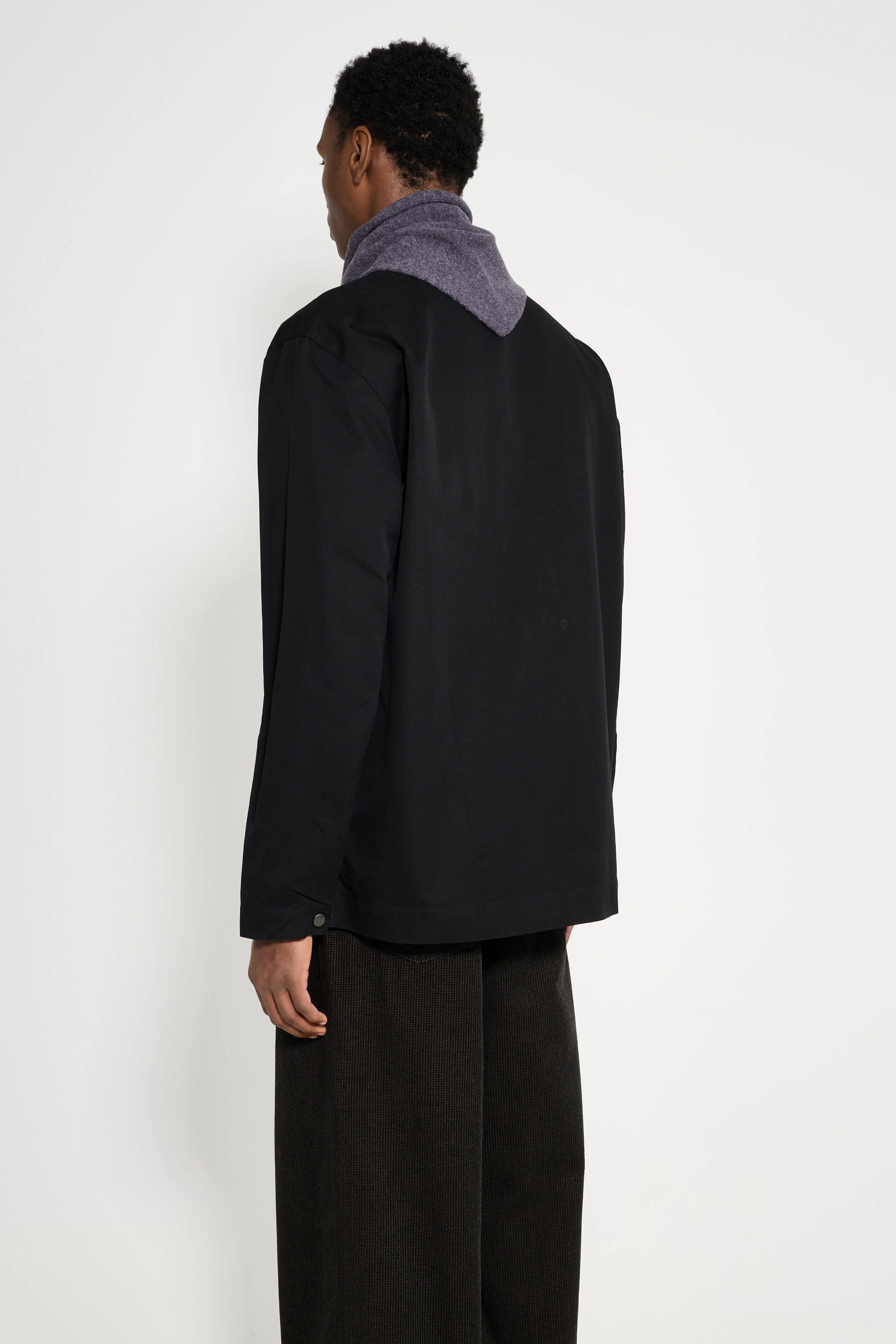 Margaret Howell MHL Chore Shirt Double Twisted Cotton Canvas Black sold by Tres Bien product image thumbnail 3