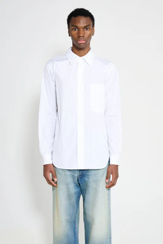 Margaret Howell Basic Shirt Fine Cotton Stripe White / Grey sold by Tres Bien