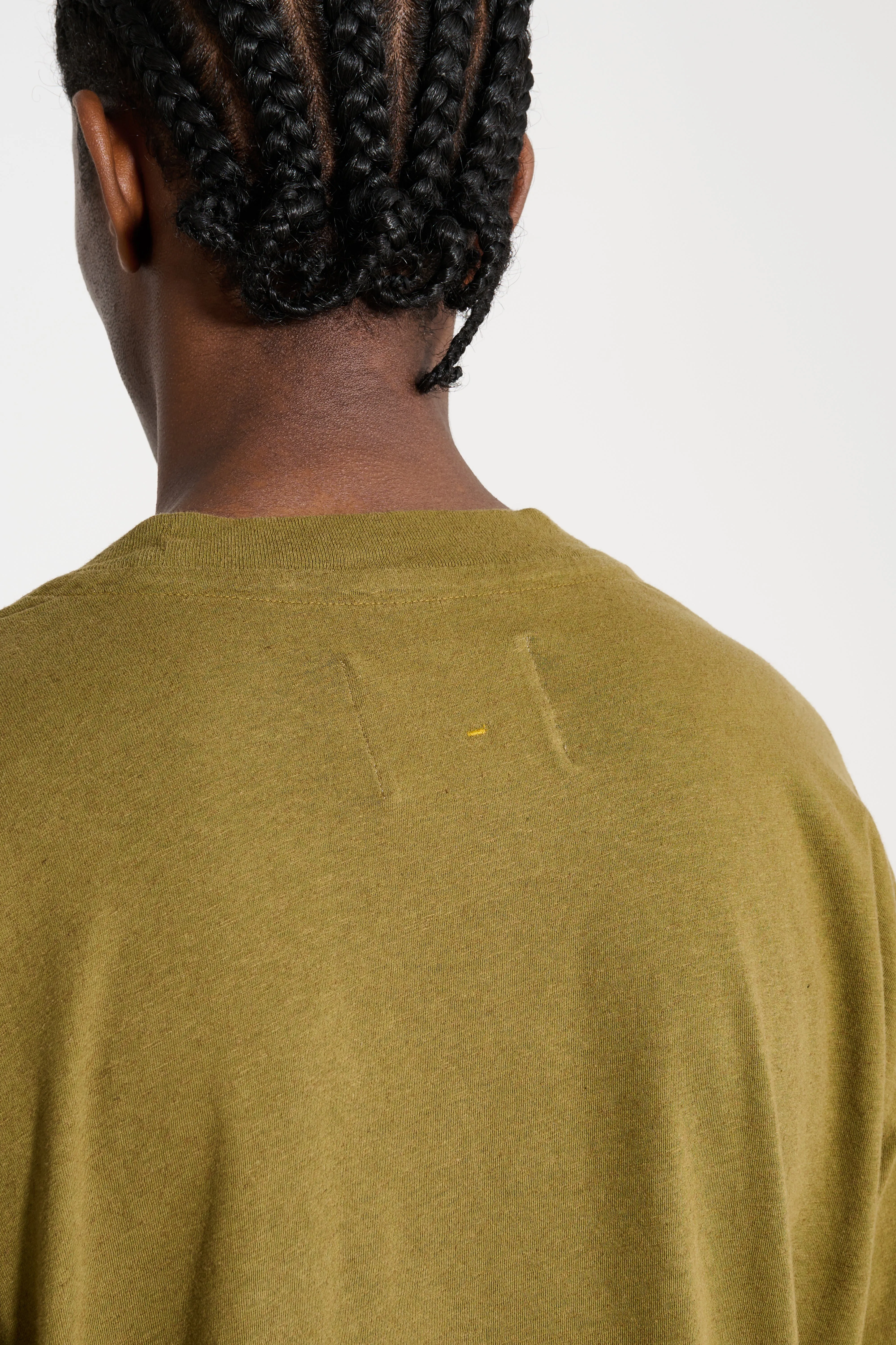Margaret Howell MHL Simple T-shirt Organic Cotton Linen Jersey Moss sold by Tres Bien product image thumbnail 5