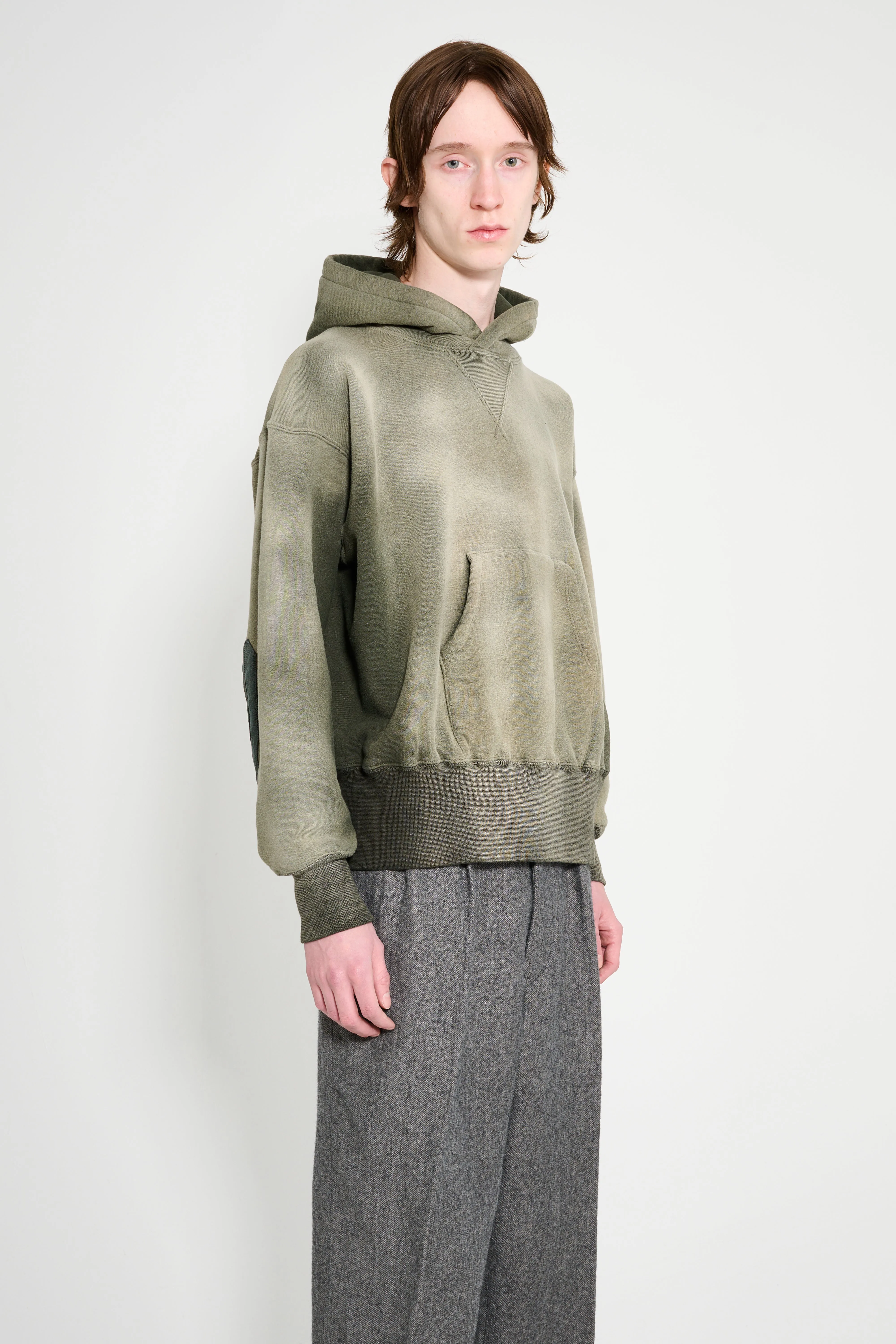 Taiga Takahashi Hooded Sweat Shirt Bleached Deep Green sold by Tres Bien product image thumbnail 4