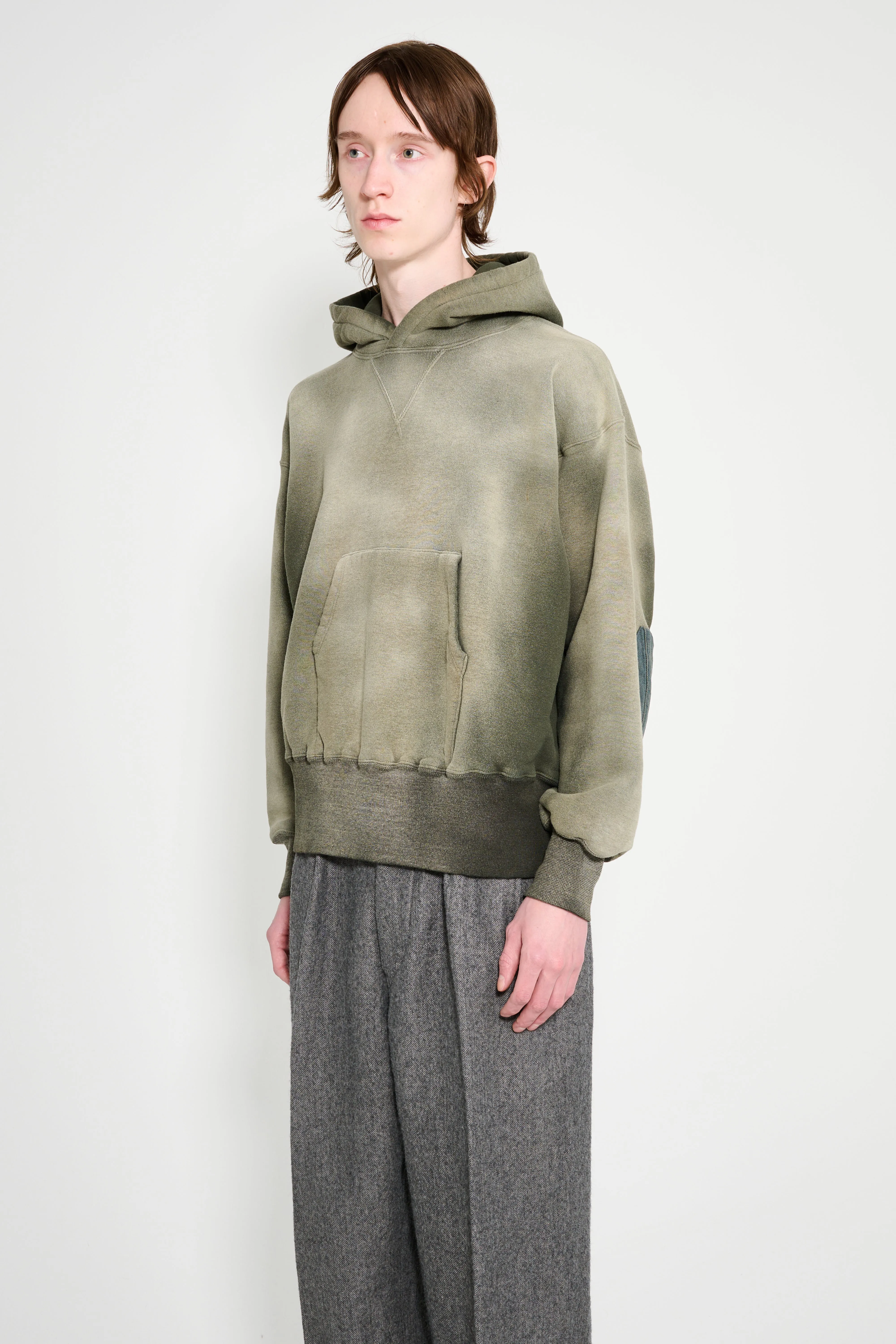 Taiga Takahashi Hooded Sweat Shirt Bleached Deep Green sold by Tres Bien product image thumbnail 2