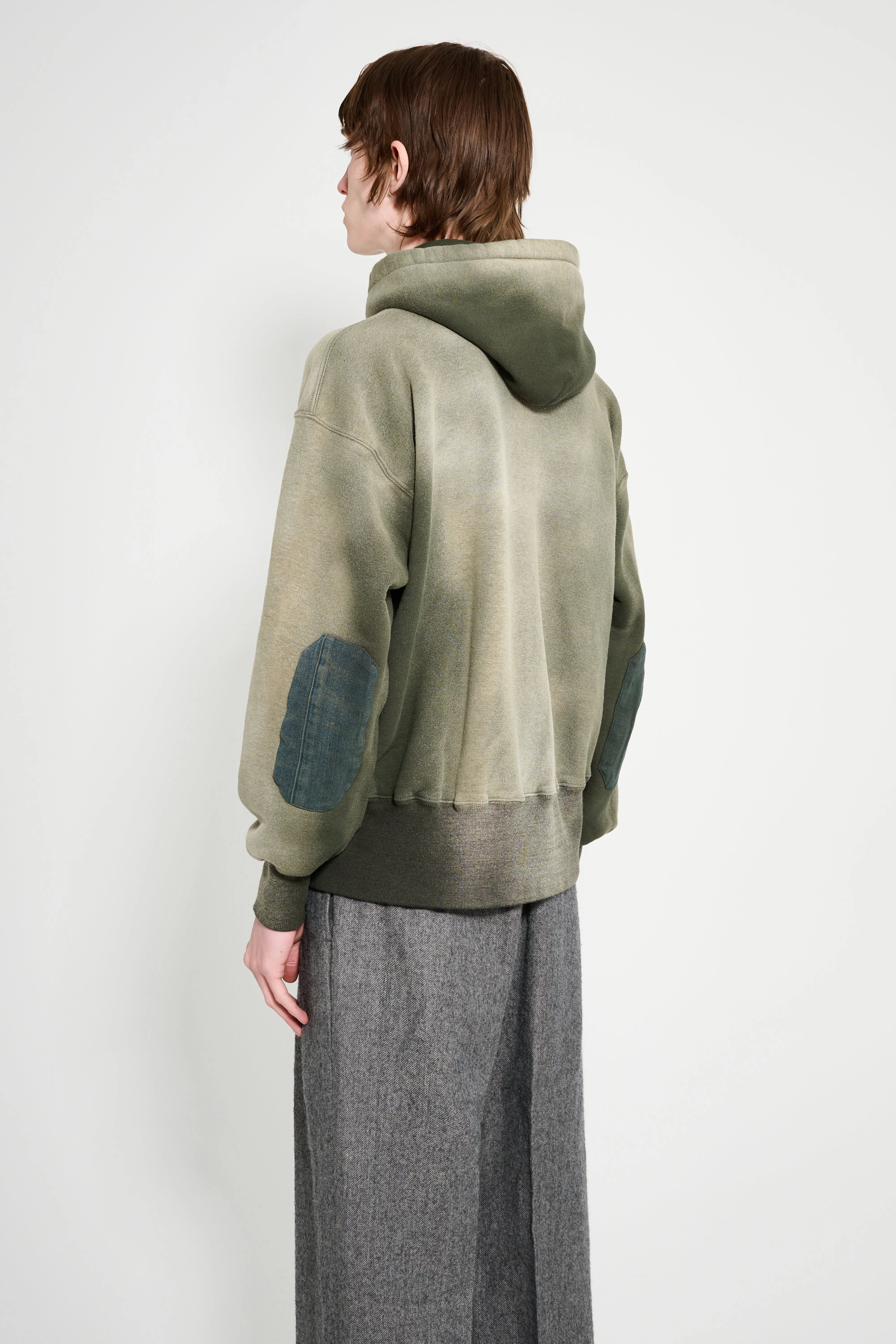 Taiga Takahashi Hooded Sweat Shirt Bleached Deep Green sold by Tres Bien product image thumbnail 3