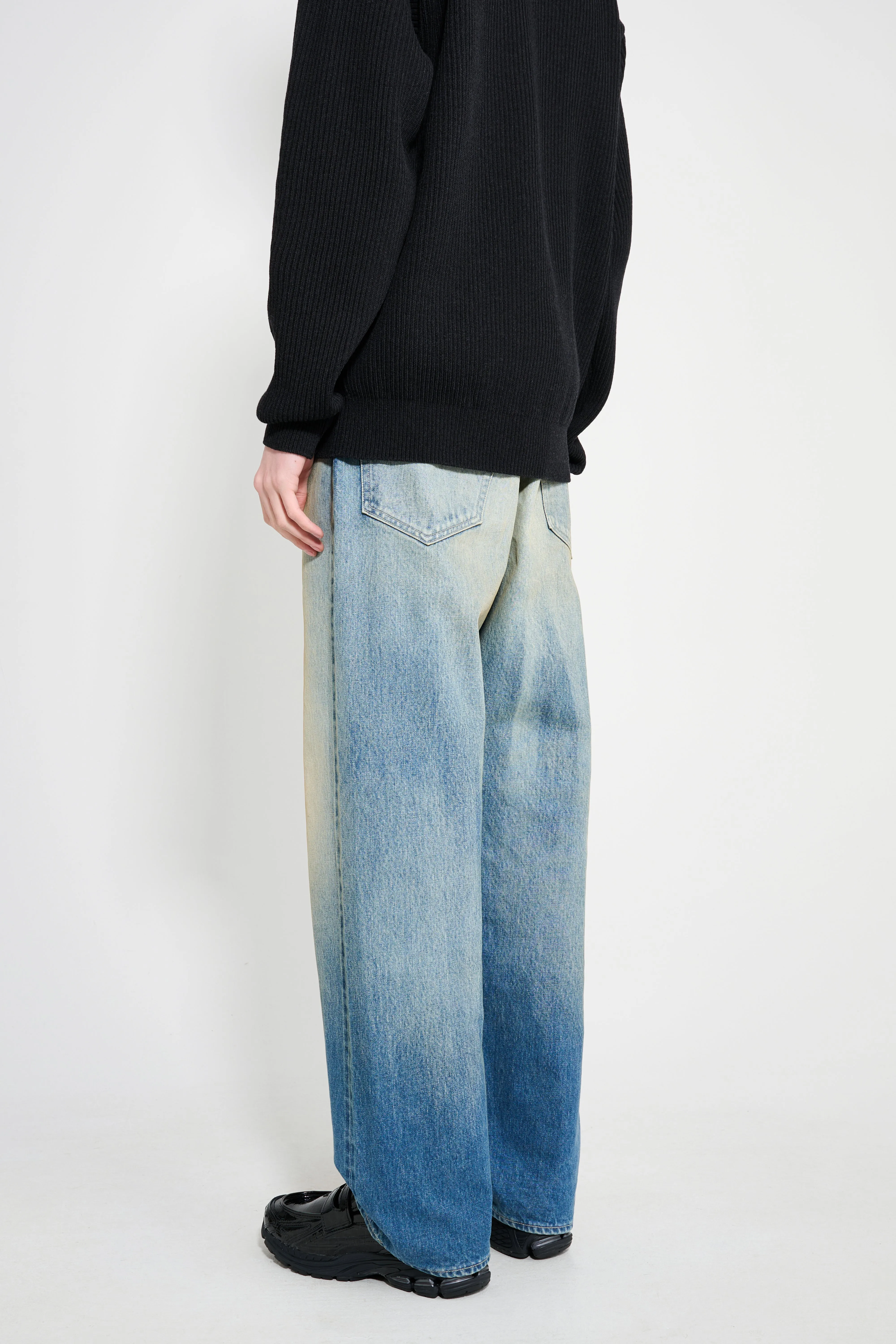 Auralee Selvedge Faded Heavy Denim Wide Pants Faded Indigo sold by Tres Bien product image thumbnail 2