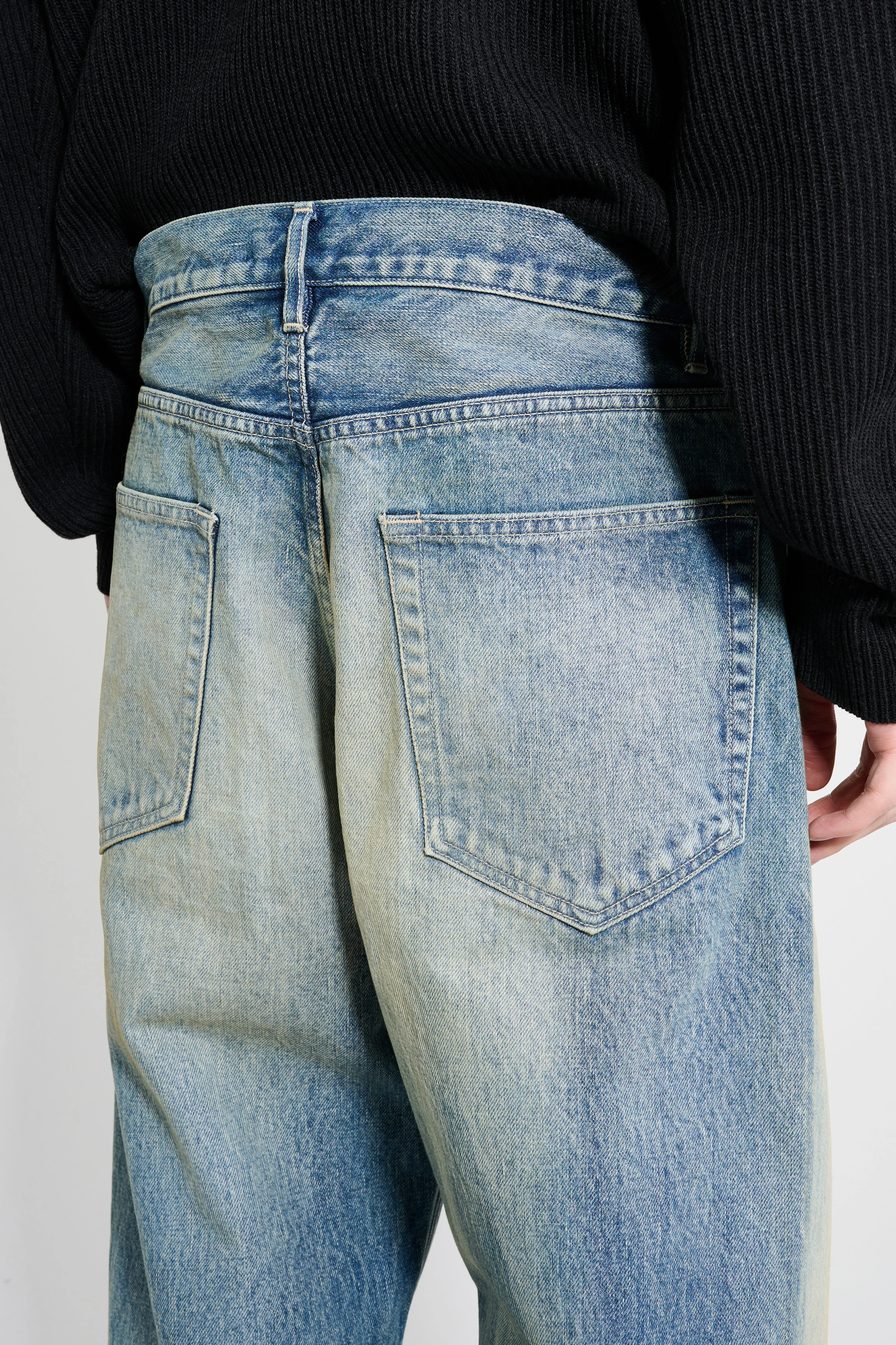Auralee Selvedge Faded Heavy Denim Wide Pants Faded Indigo sold by Tres Bien product image thumbnail 4