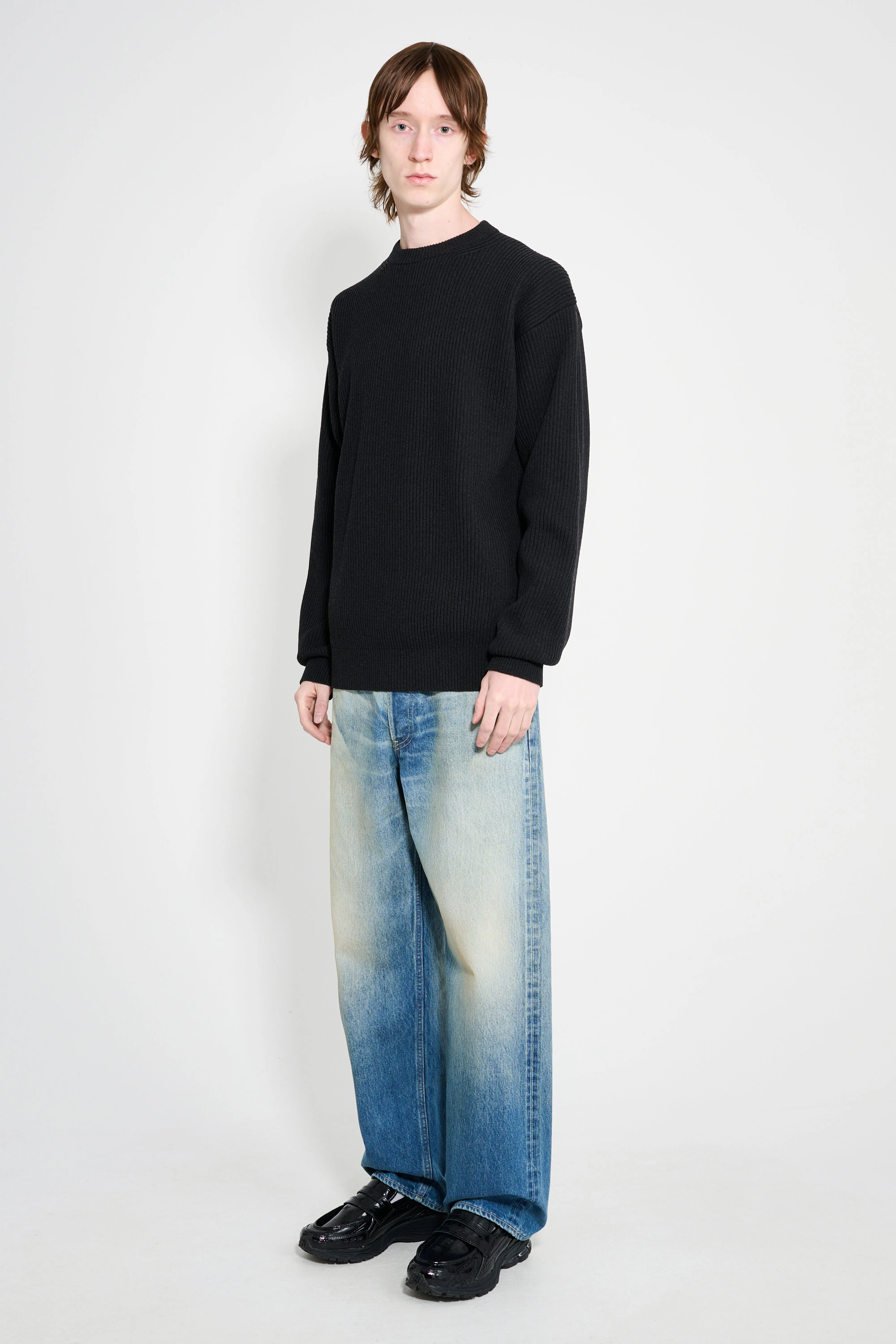 Auralee Selvedge Faded Heavy Denim Wide Pants Faded Indigo sold by Tres Bien product image thumbnail 5