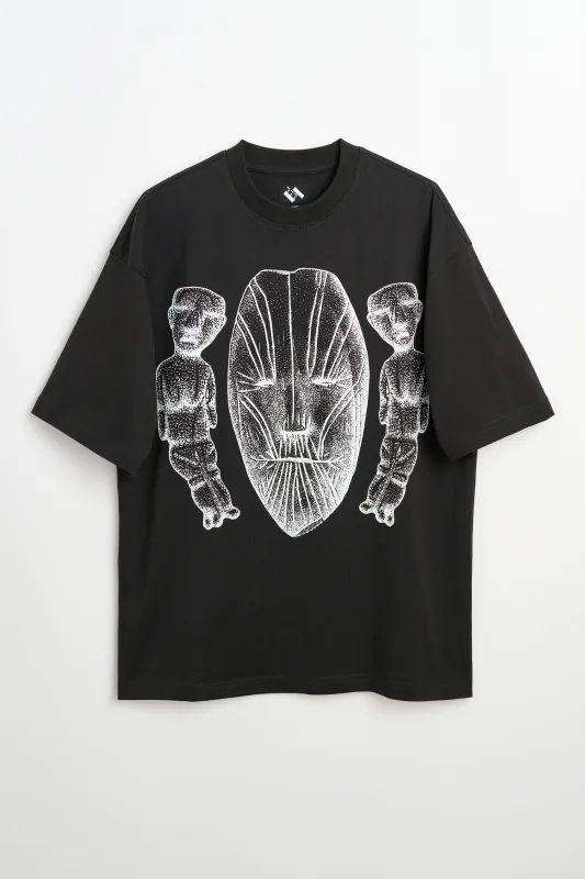 The Trilogy Tapes Face Figures Hands T-shirt Black made by Tres Bien
