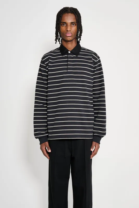 Stüssy Pin Striped Rugby Black made by Stussy