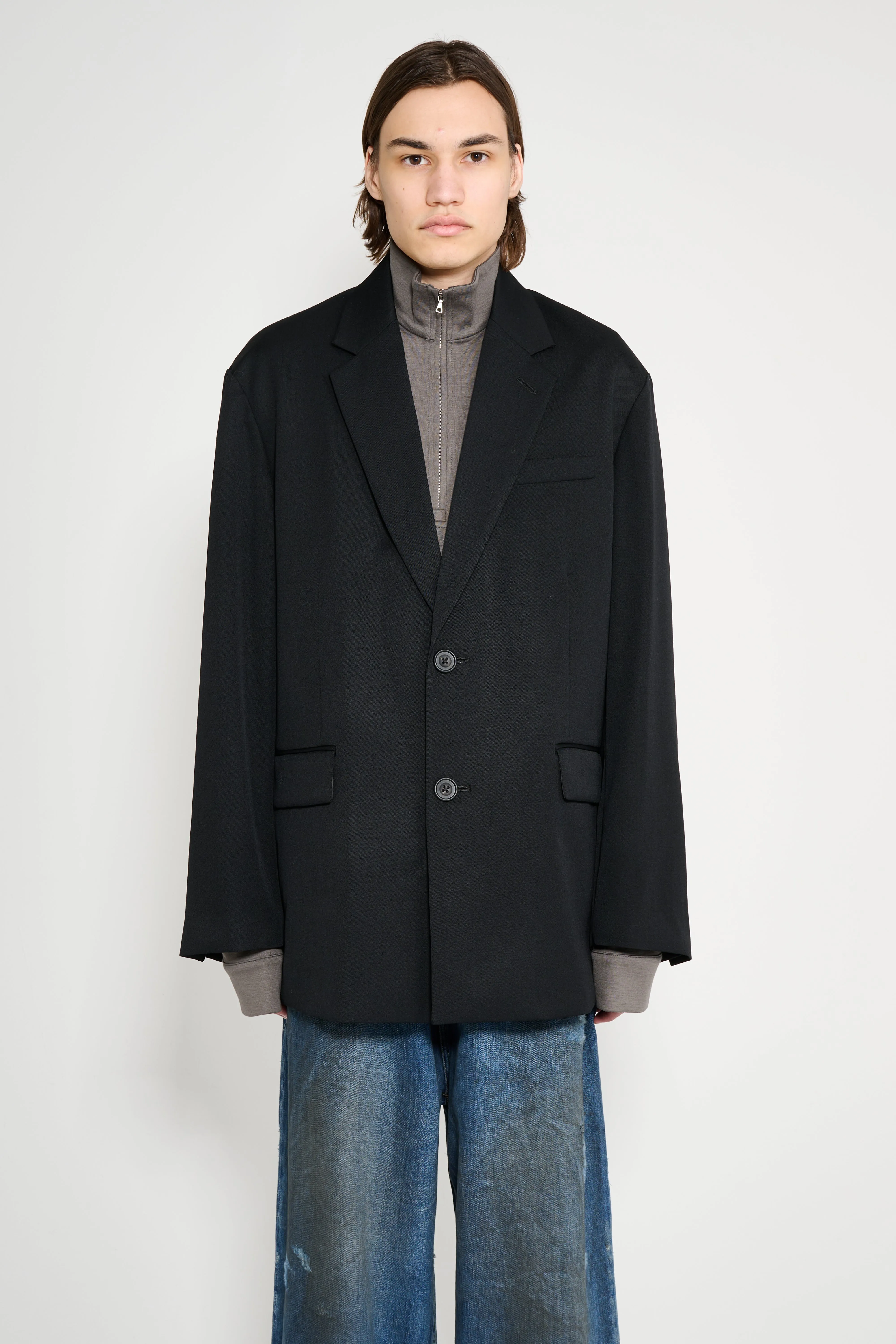 ssstein Oversized Single Breasted Jacket Black sold by Tres Bien