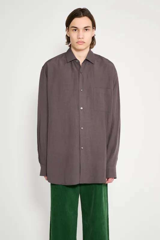 ssstein Rayon / Linen Oversized Down Pat Shirt Charcoal sold by Tres Bien