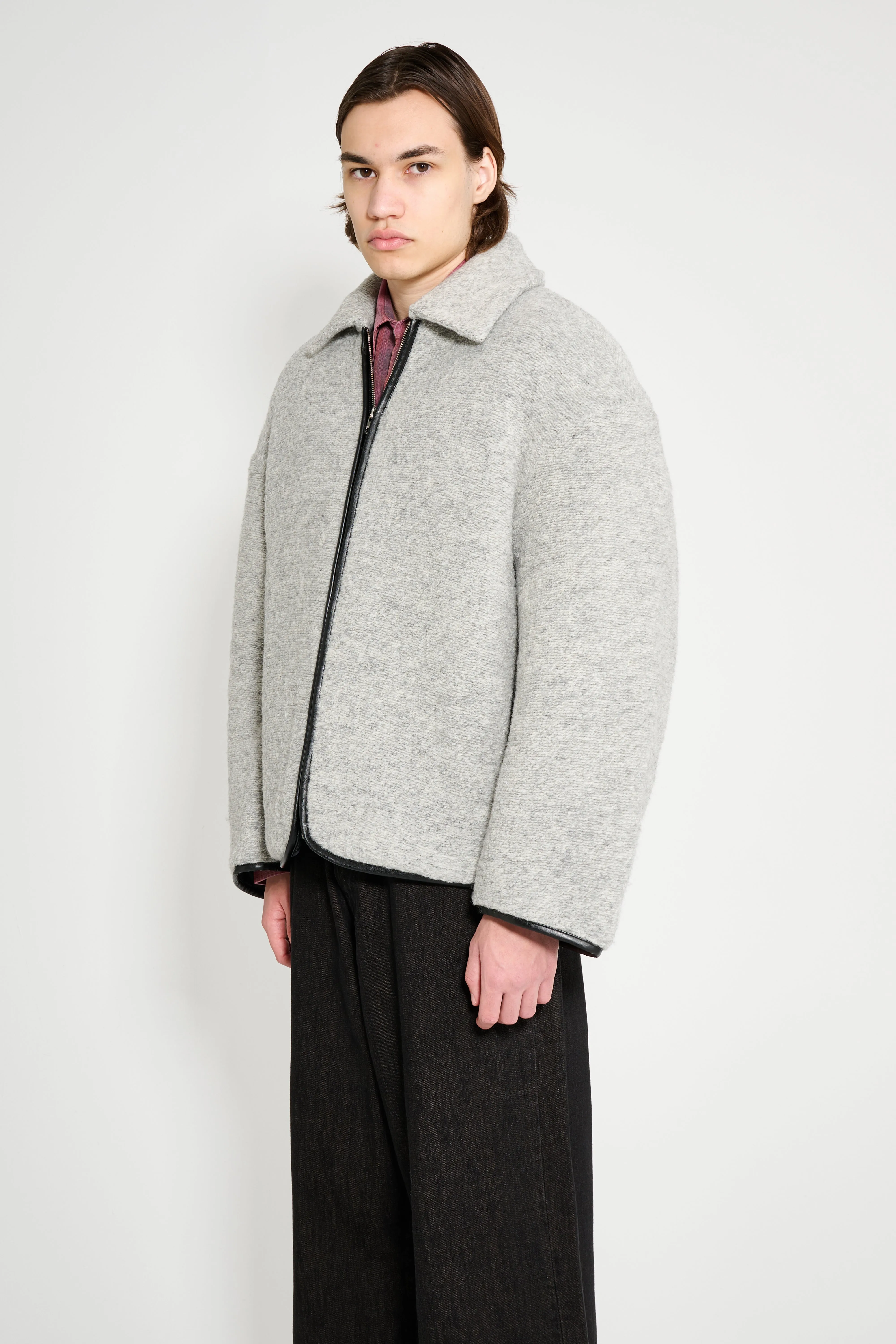 JW Anderson Contrast Trim Casual Jacket Grey Melange sold by Tres Bien product image thumbnail 2