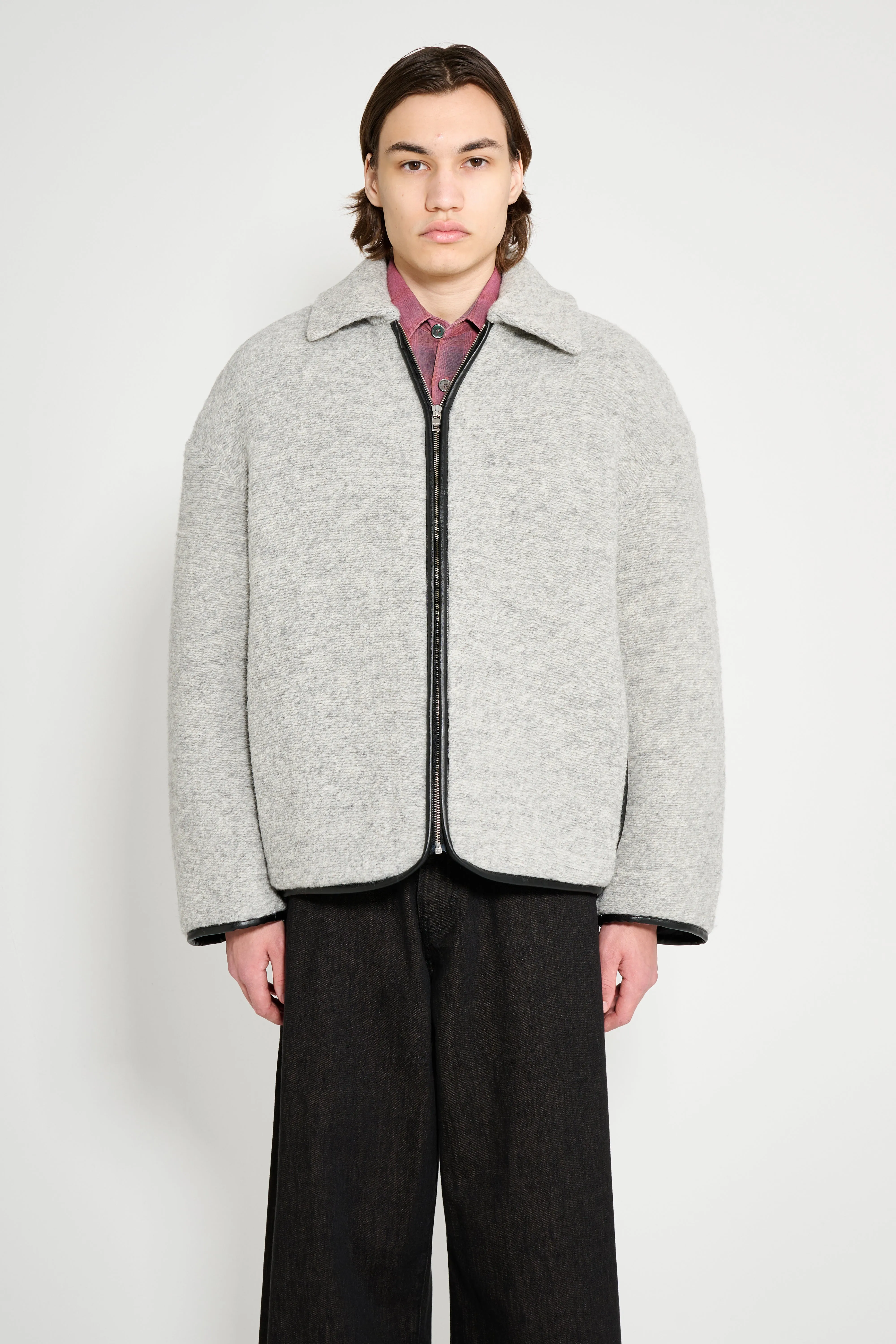JW Anderson Contrast Trim Casual Jacket Grey Melange sold by Tres Bien