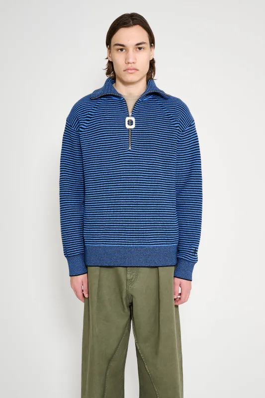 JW Anderson Half Zip Jumper Blue / Black sold by Tres Bien