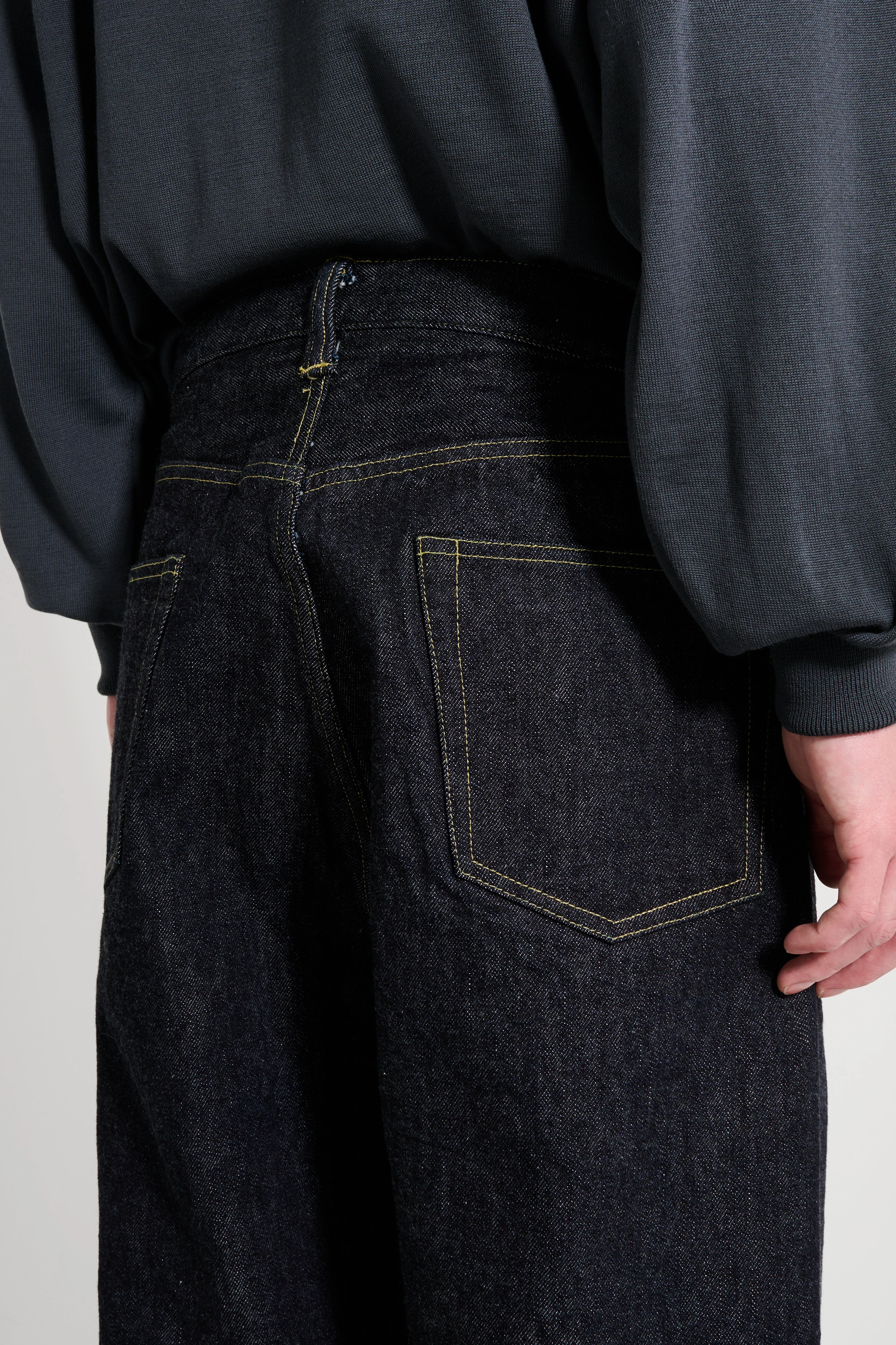A.PRESSE Washed Denim Wide Pants Indigo sold by Tres Bien product image thumbnail 4