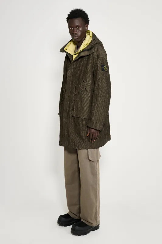 Stone Island Wrinkled Corduroy 500-TC Parka Military Green sold by Tres Bien