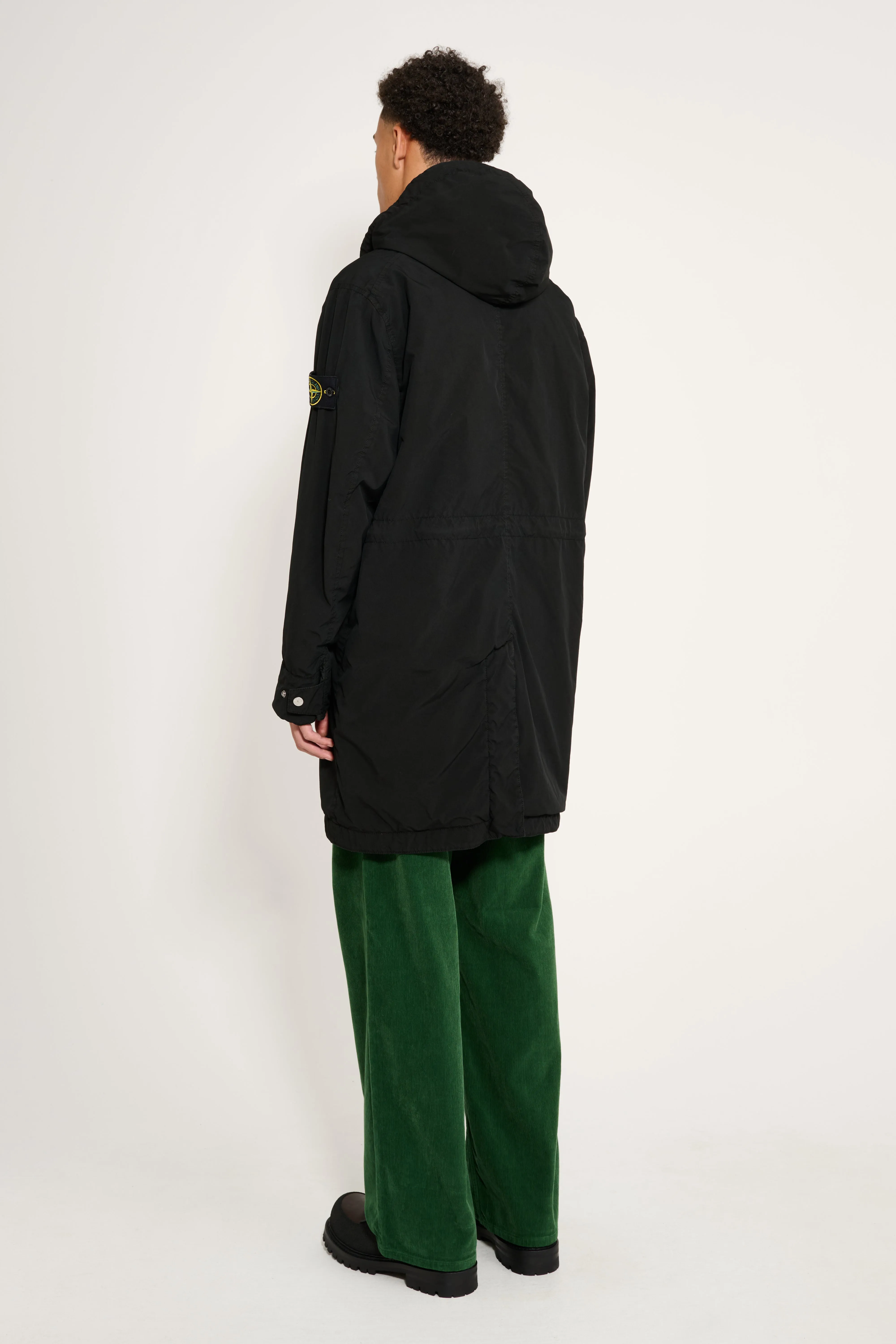 Stone Island Hooded Long Coat Compact Touch Poly-TC Black sold by Tres Bien product image thumbnail 3