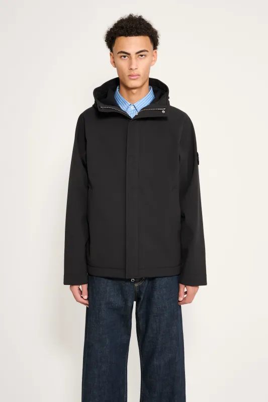 Stone Island Soft Shell-R e.dye Hooded Short Parka Black made by Stone Island