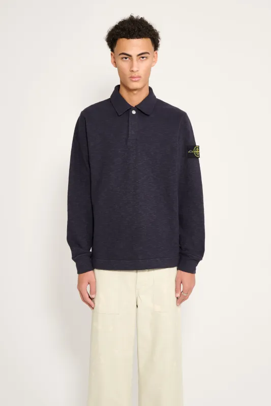 Stone Island Vanisé Brushed Heavy Cotton Jersey Polo Ink sold by Tres Bien