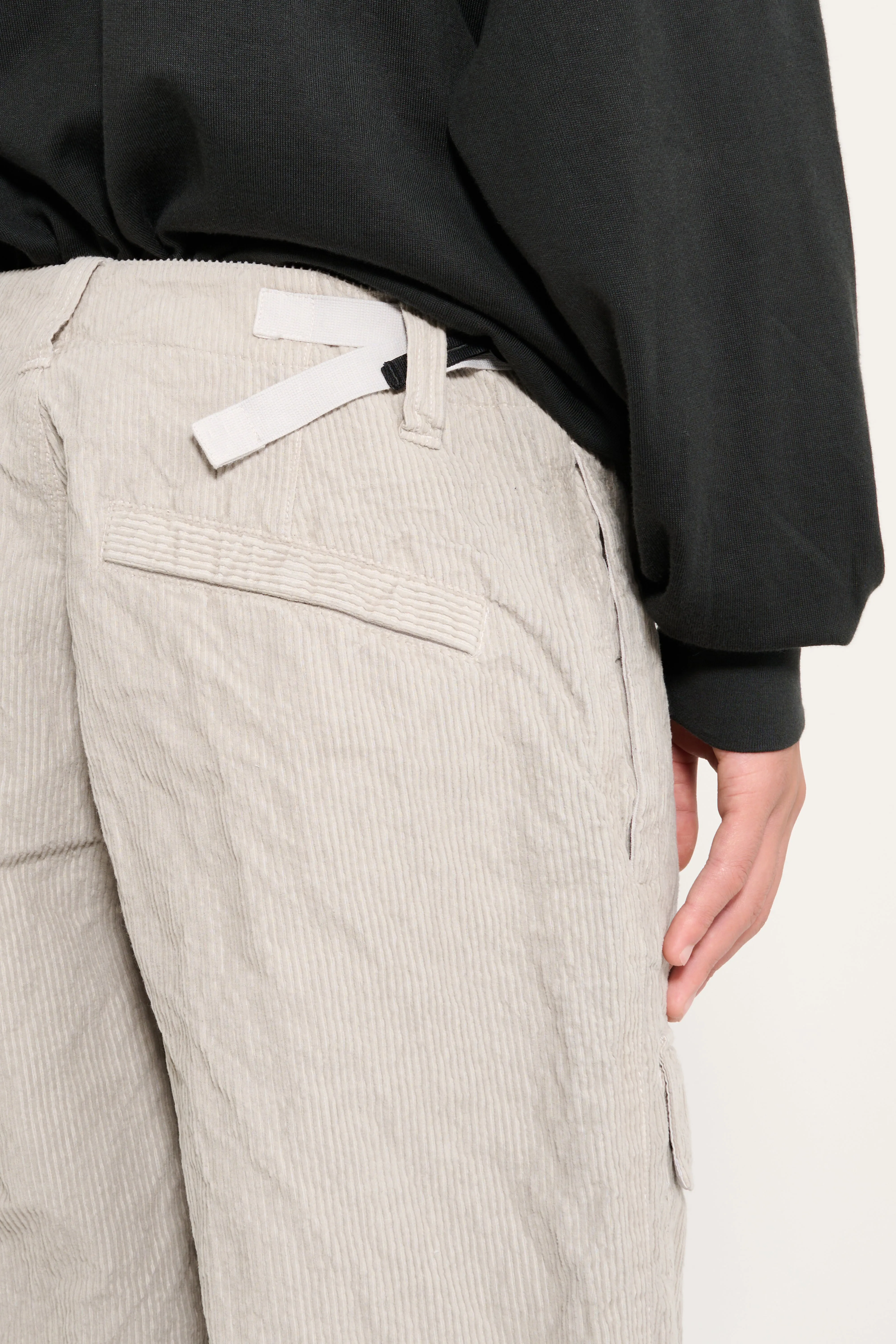 Stone Island Wrinkled Corduroy 500-TC Cargo Trousers Pearl Grey sold by Tres Bien product image thumbnail 5