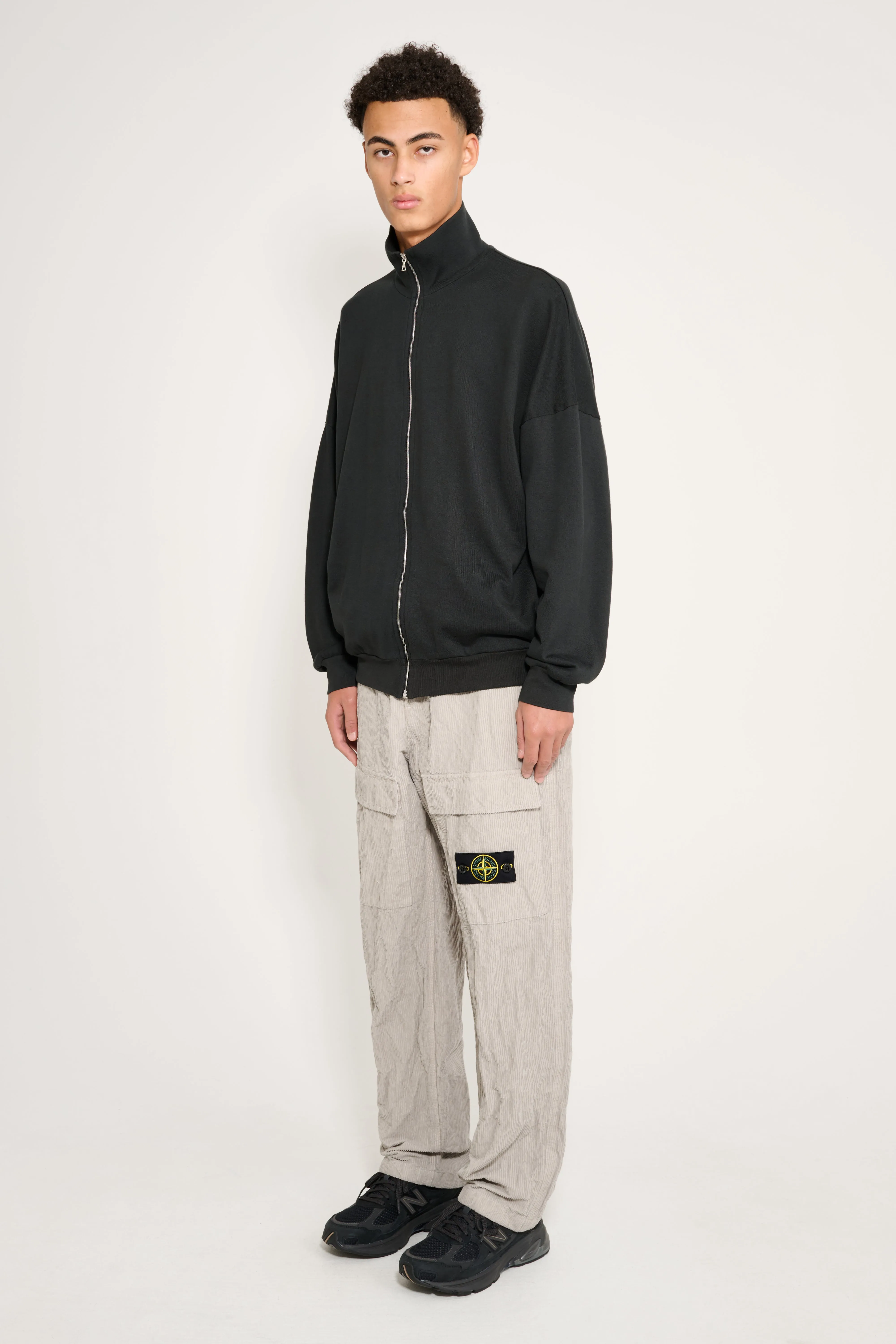 Stone Island Wrinkled Corduroy 500-TC Cargo Trousers Pearl Grey sold by Tres Bien product image thumbnail 2